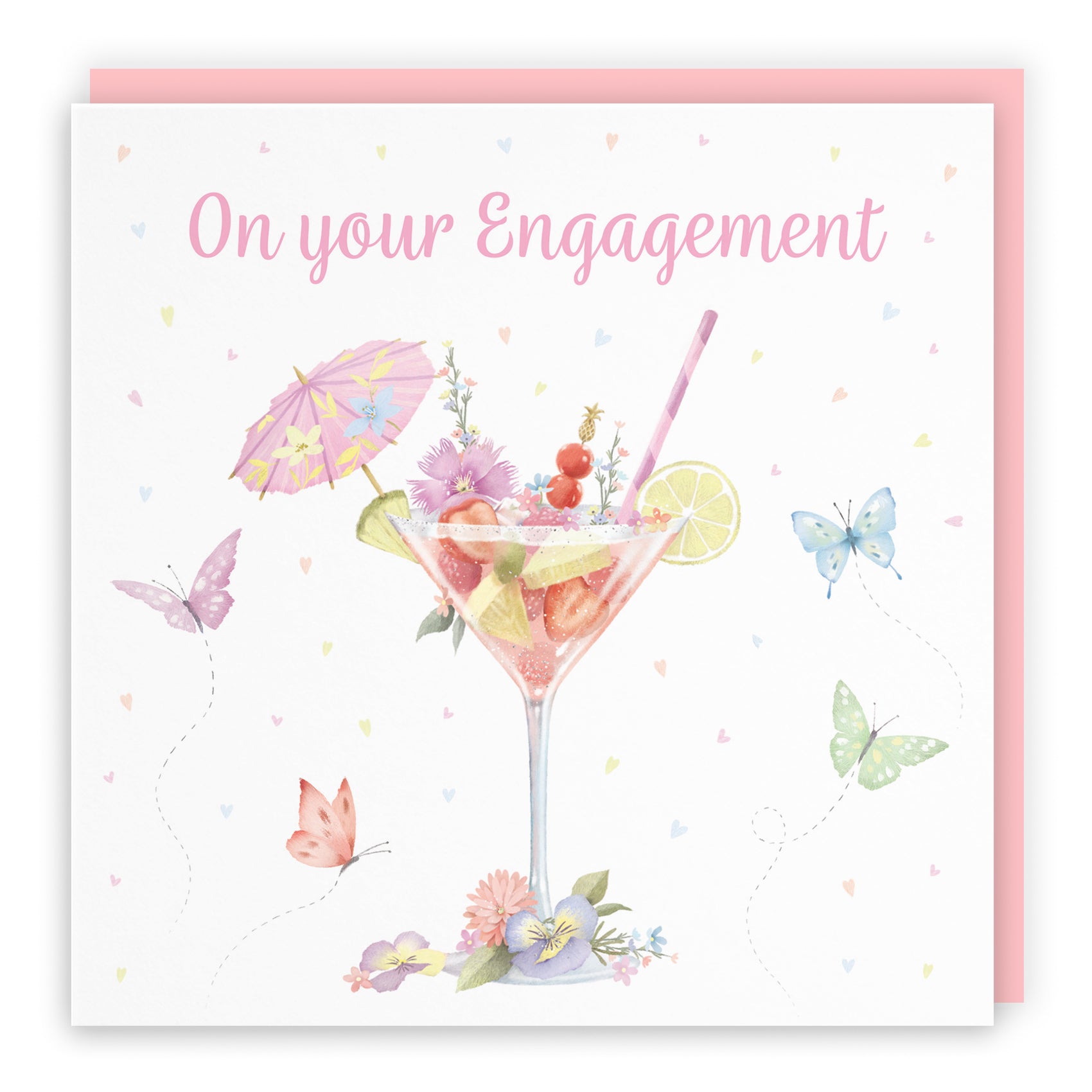 Pink Cocktail Engagement Card Milo's Gallery