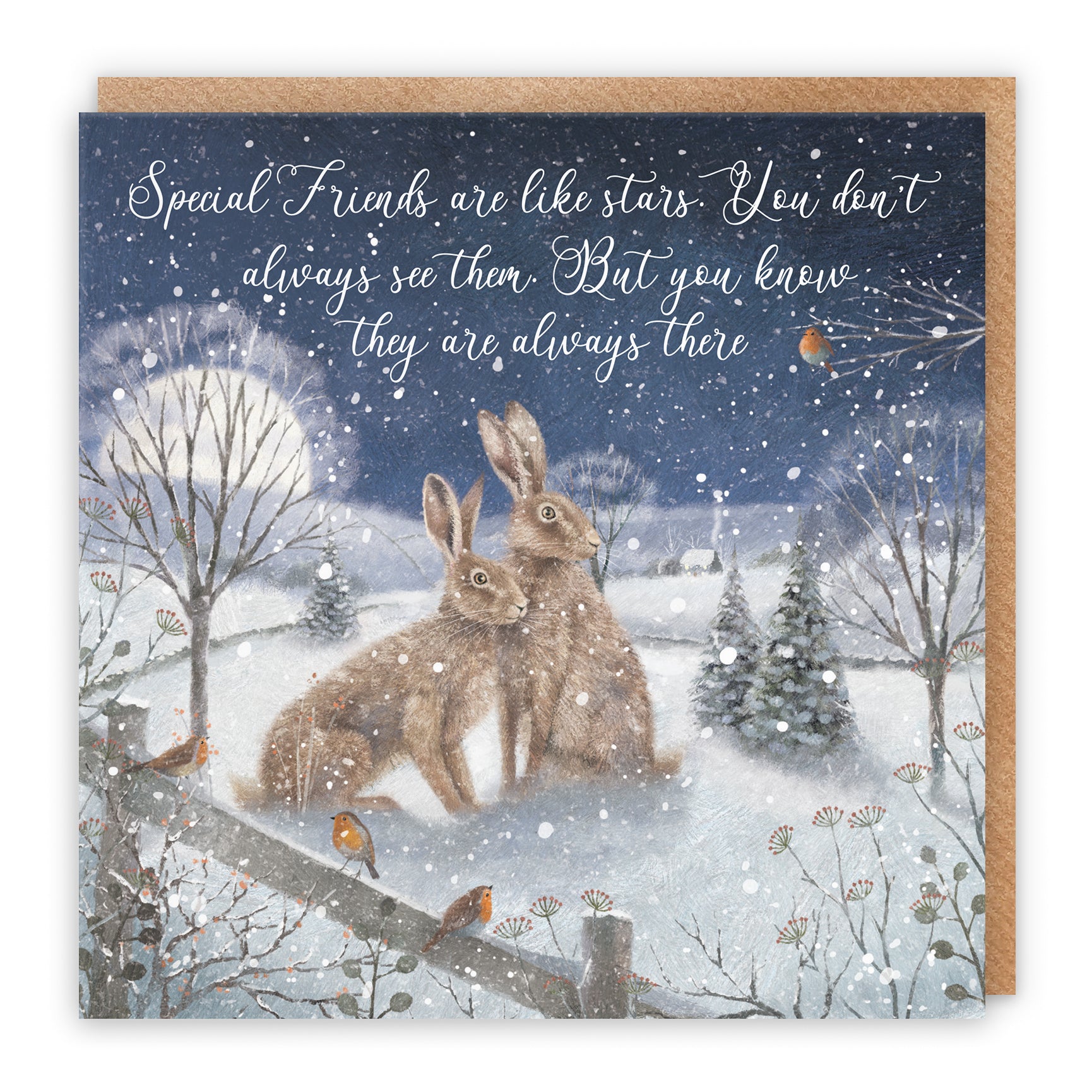 Snowy Hares Christmas Card Milo's Gallery