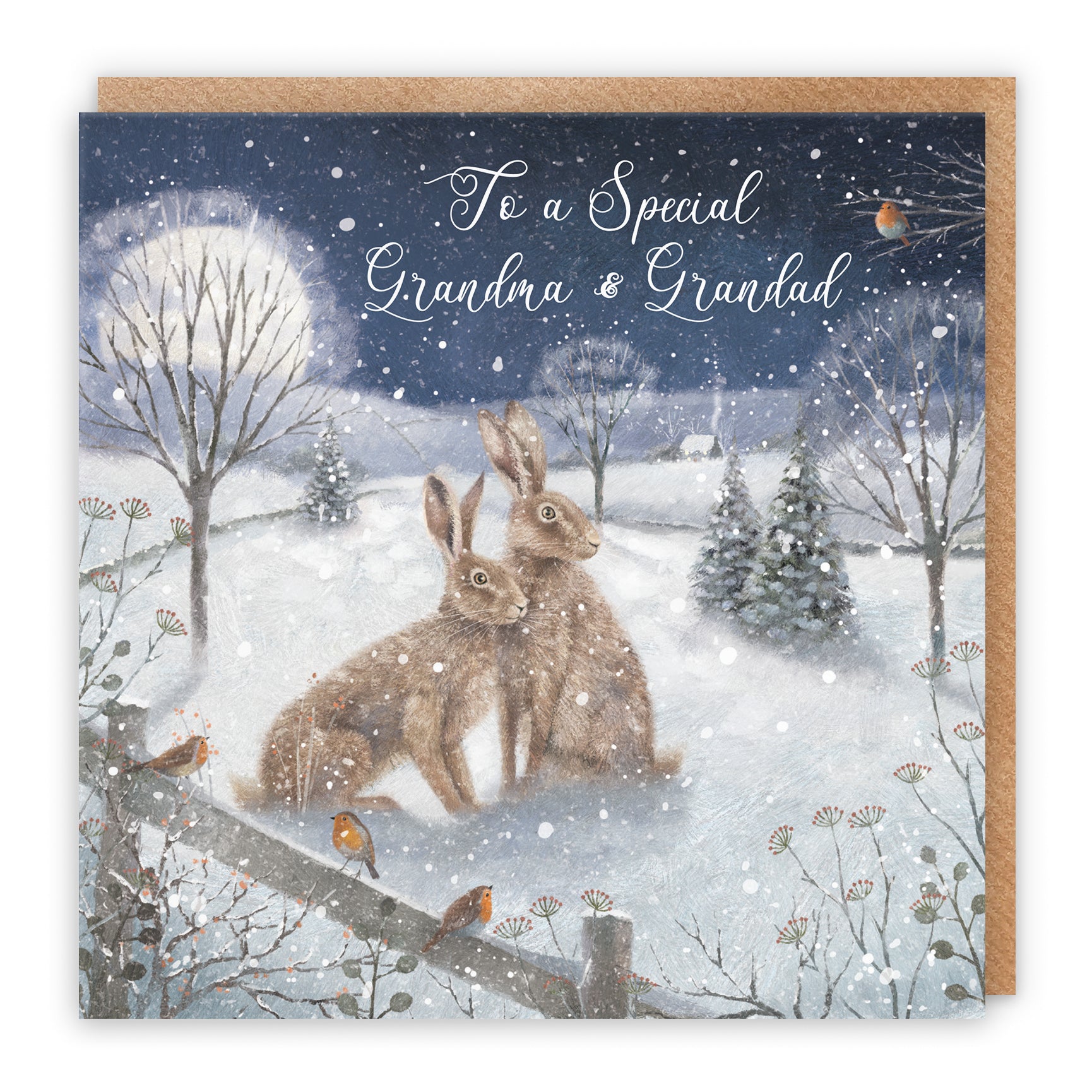 Snowy Hares Christmas Card Milo's Gallery