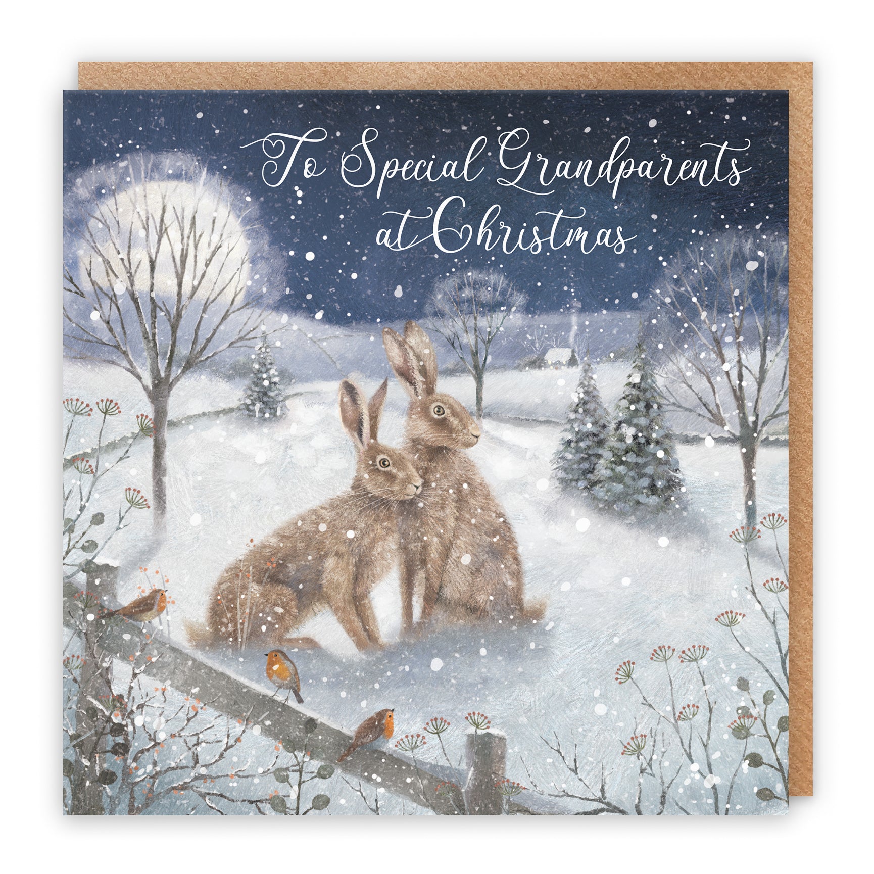 Snowy Hares Christmas Card Milo's Gallery