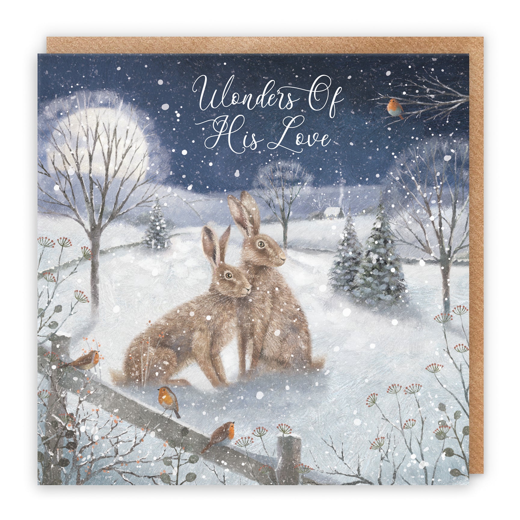 Snowy Hares Christmas Card Milo's Gallery