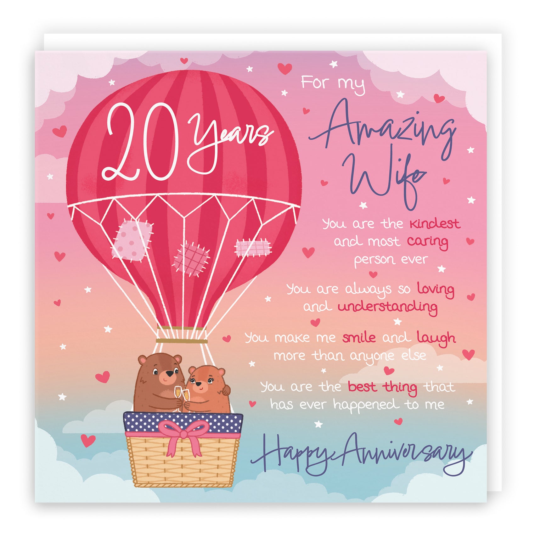 Love Is In The Air Anniversary Card Cute Bears