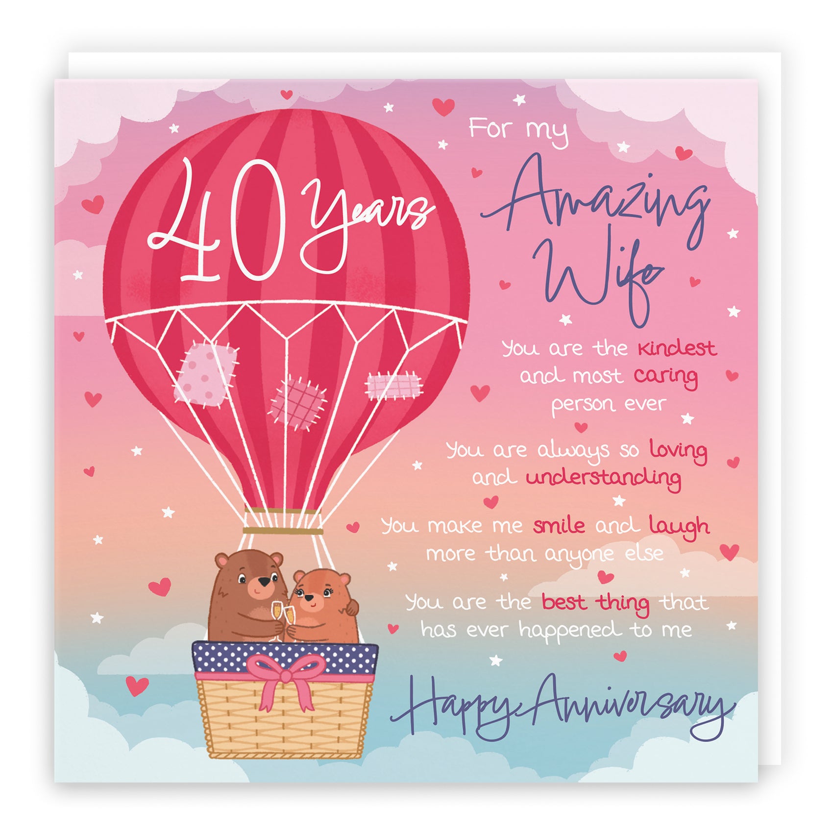 Love Is In The Air Anniversary Card Cute Bears