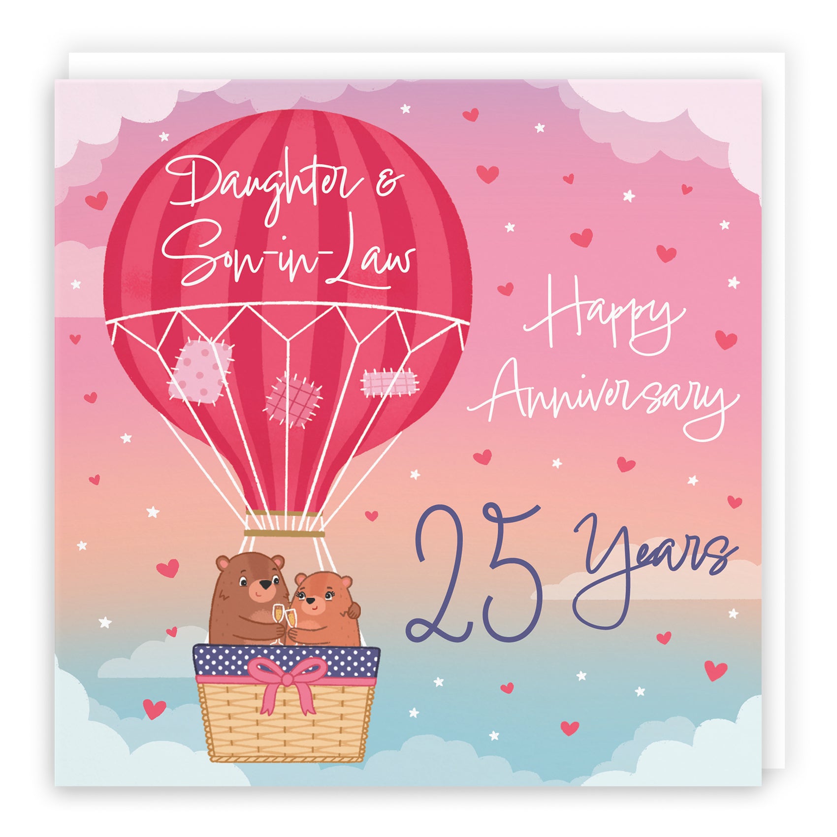 Hot Air Balloon Anniversary Card Cute Bears