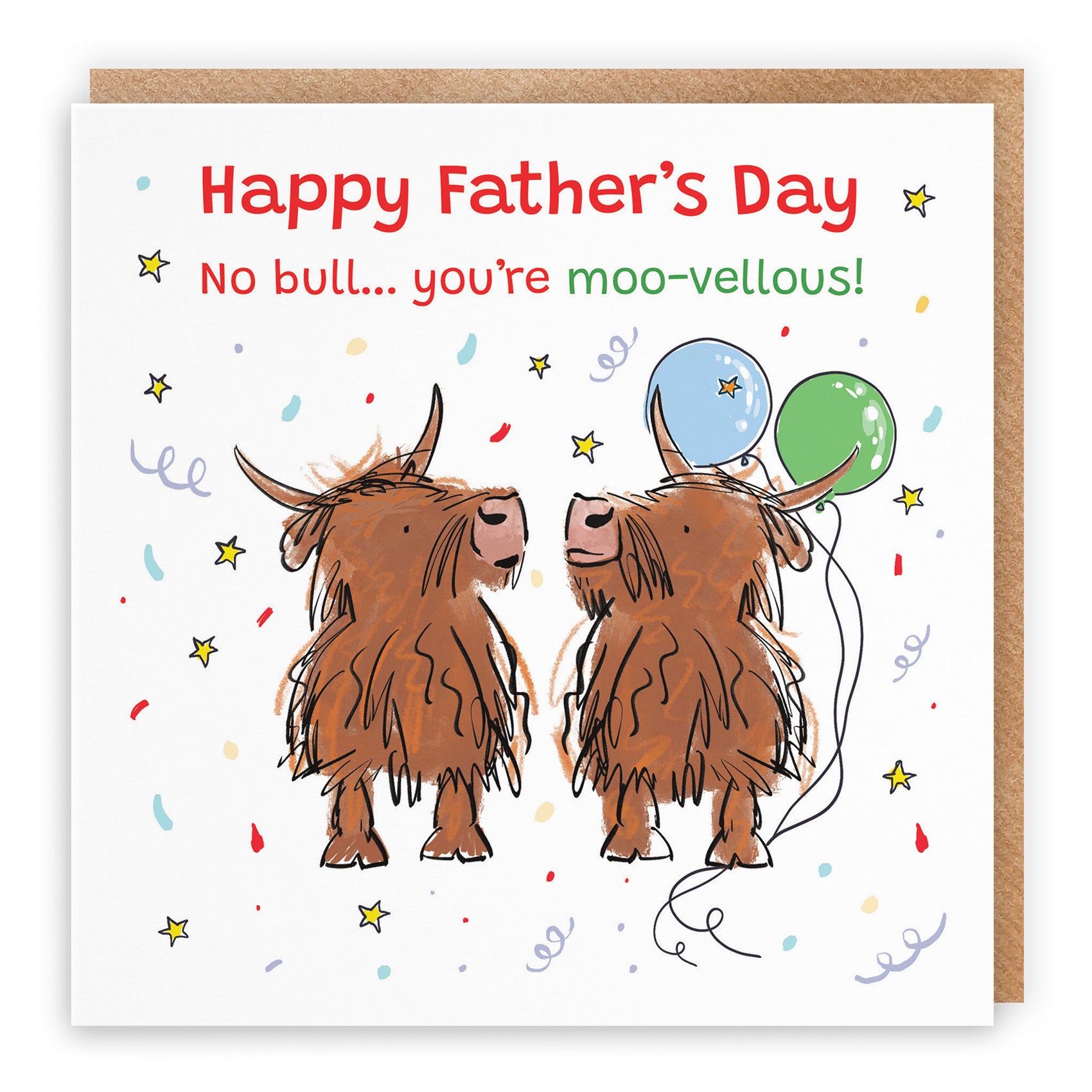 Highland Cows Father's Day Card Animal Party