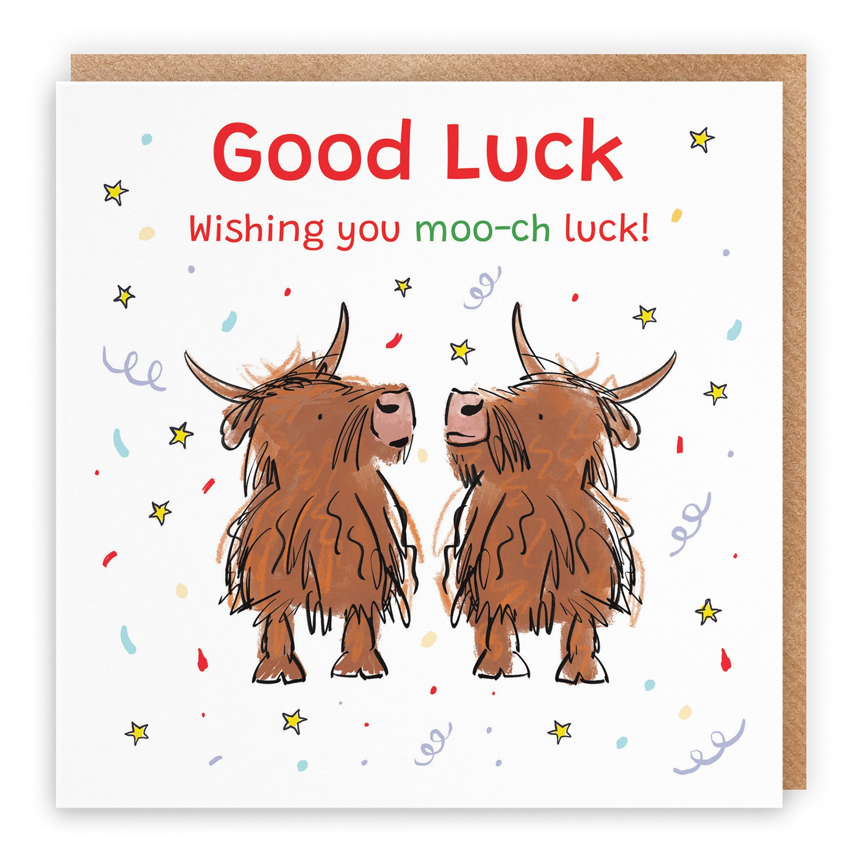 Highland Cows Good Luck Card Animal Party