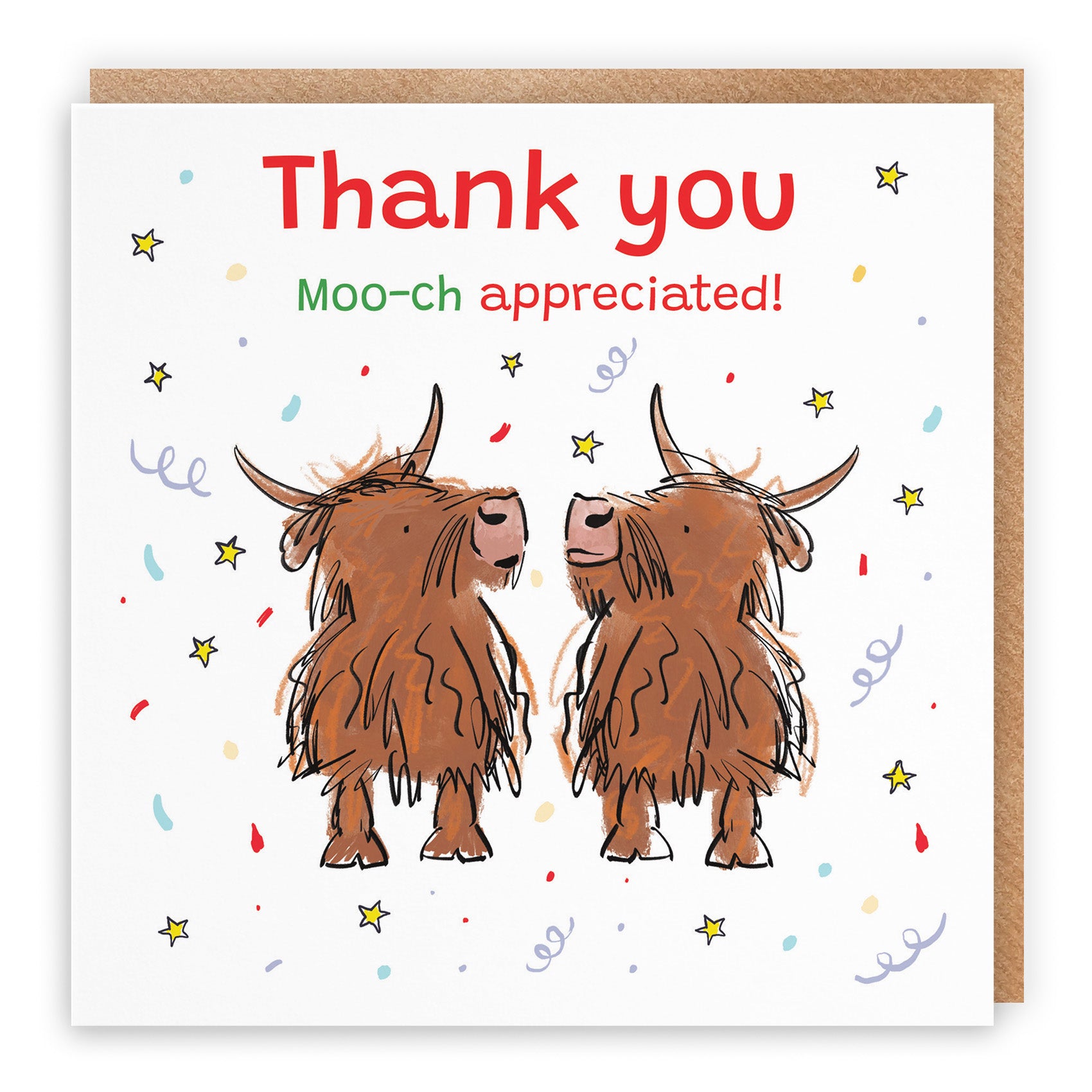 Highland Cows Thank You Card Animal Party
