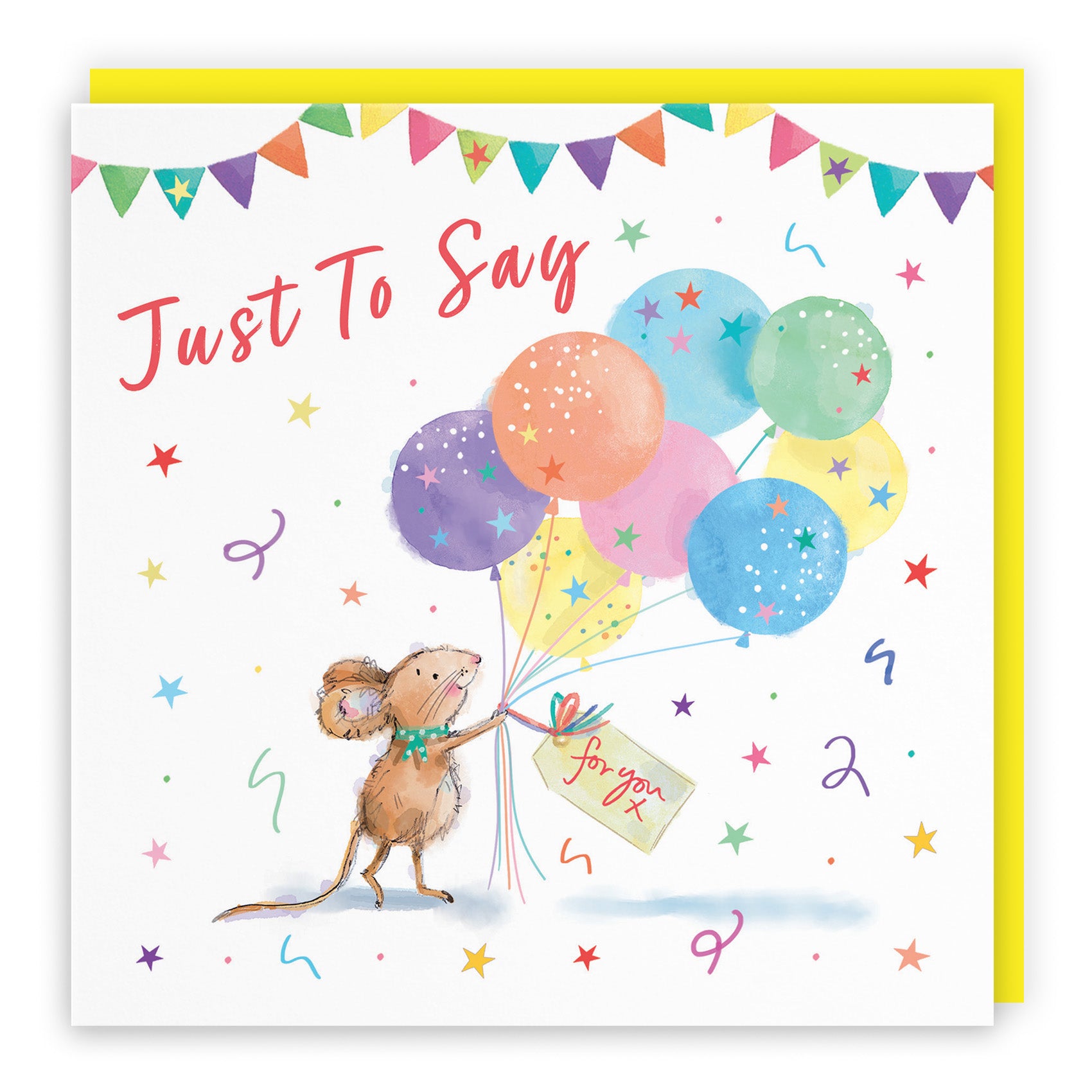 Colourful Balloons Just To Say Card Little Whiskers