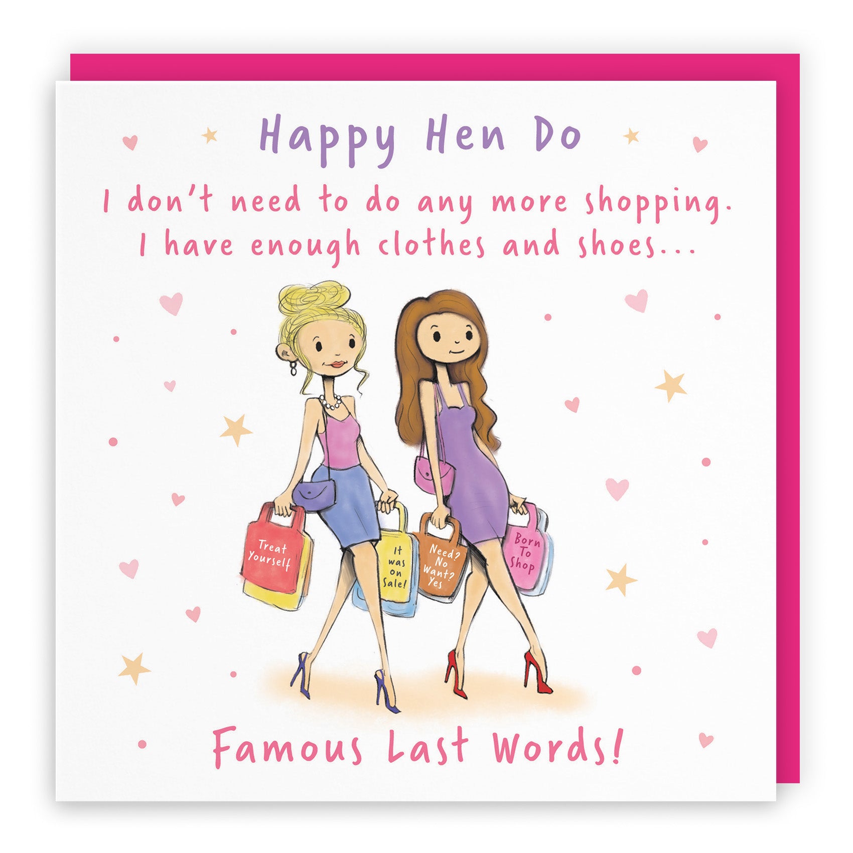 Shopping Hen Party Card Silly Squiggles