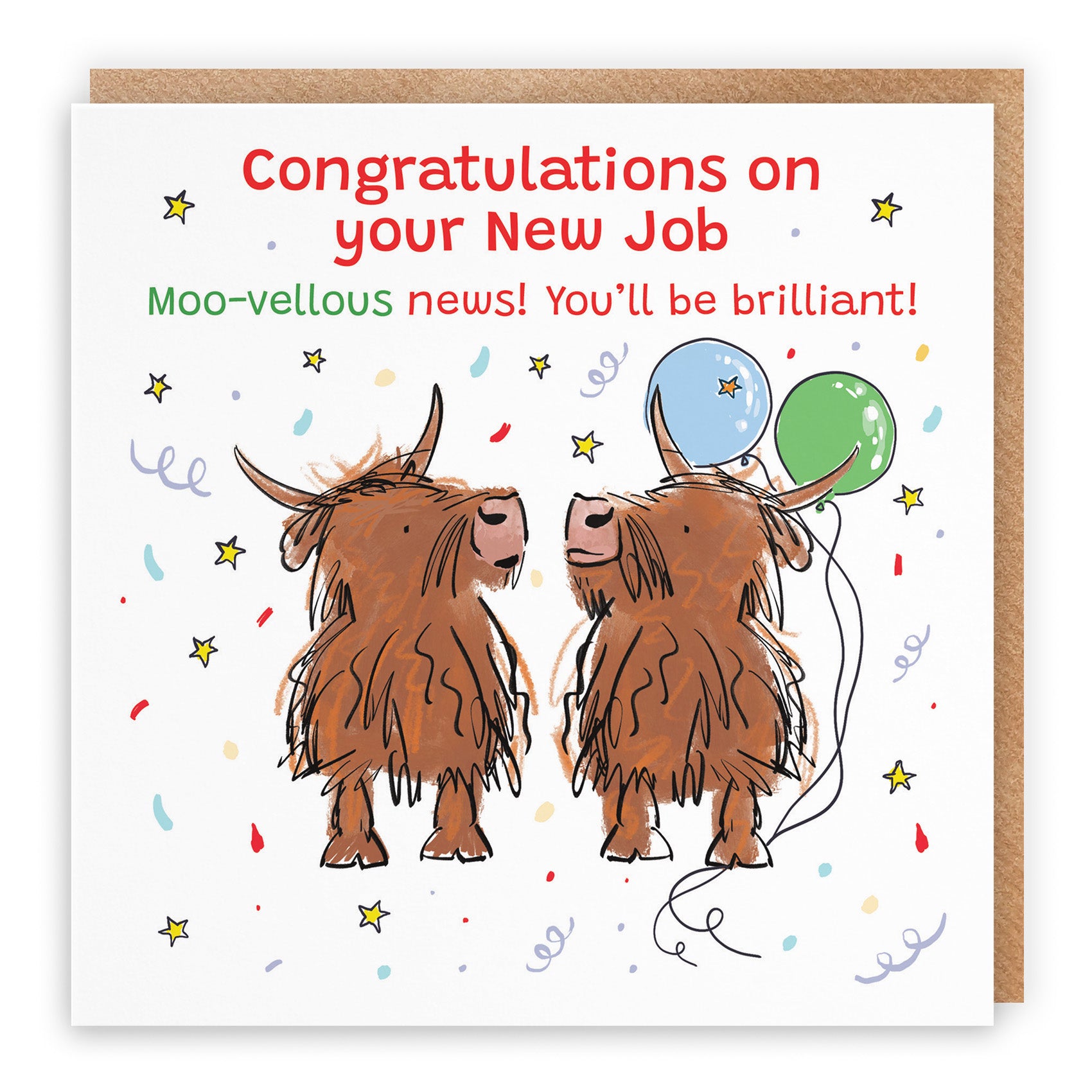 Highland Cows Congratulations Card Animal Party
