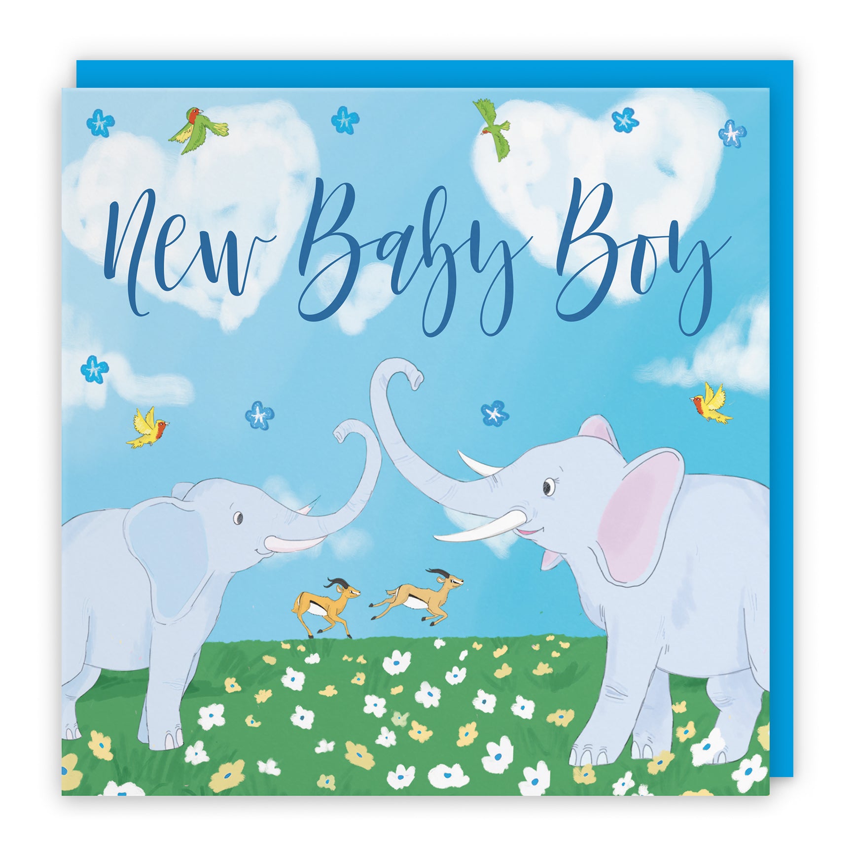 New Baby Card Elephants Cute Animals