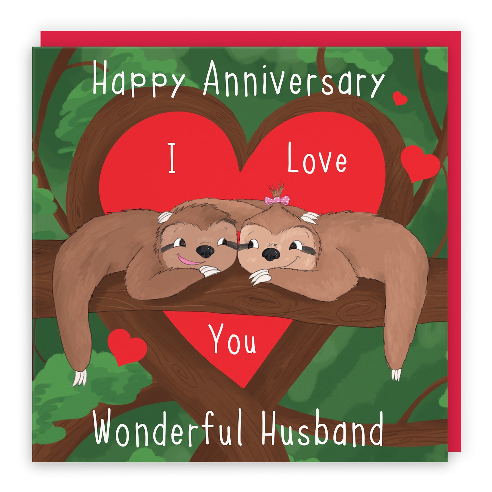 Sloths Anniversary Card Cute Animals