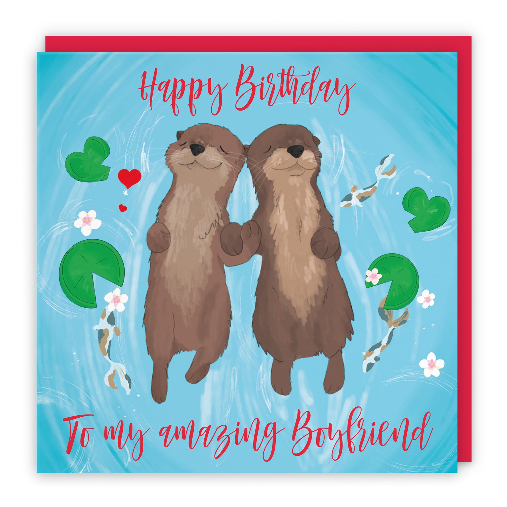 Otters Birthday Card Cute Animals