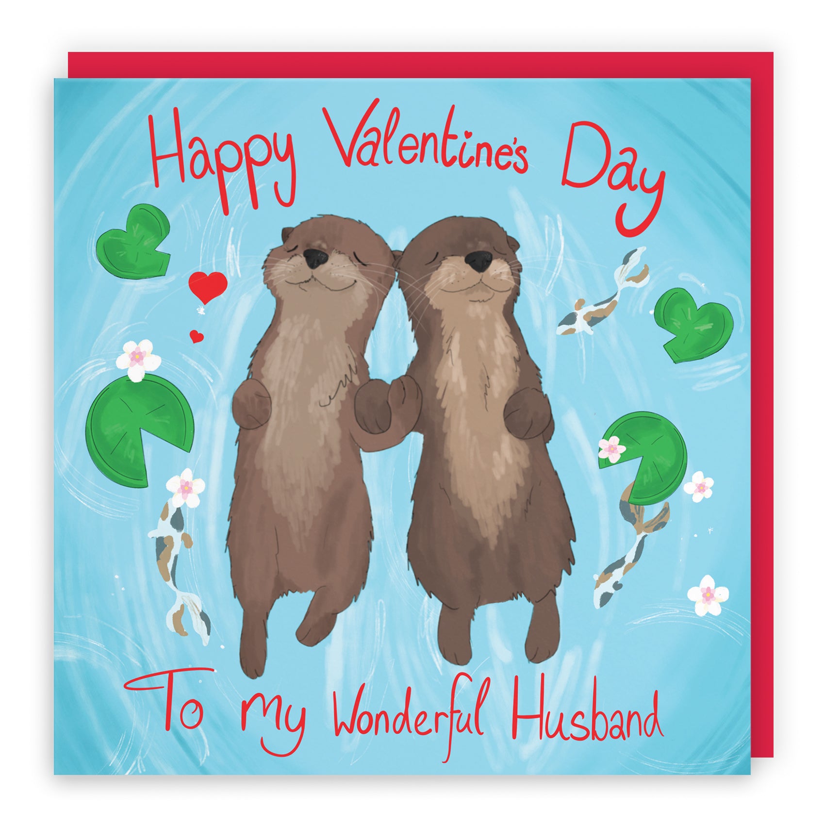 Otters Valentine's Day Card Cute Animals