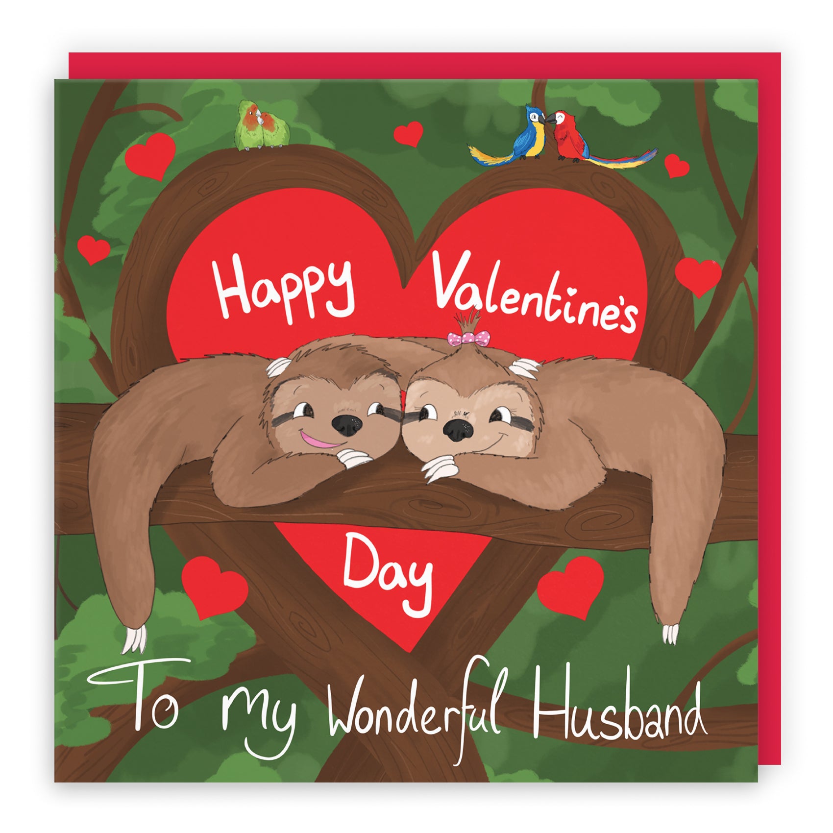 Sloths Valentine's Day Card Cute Animals
