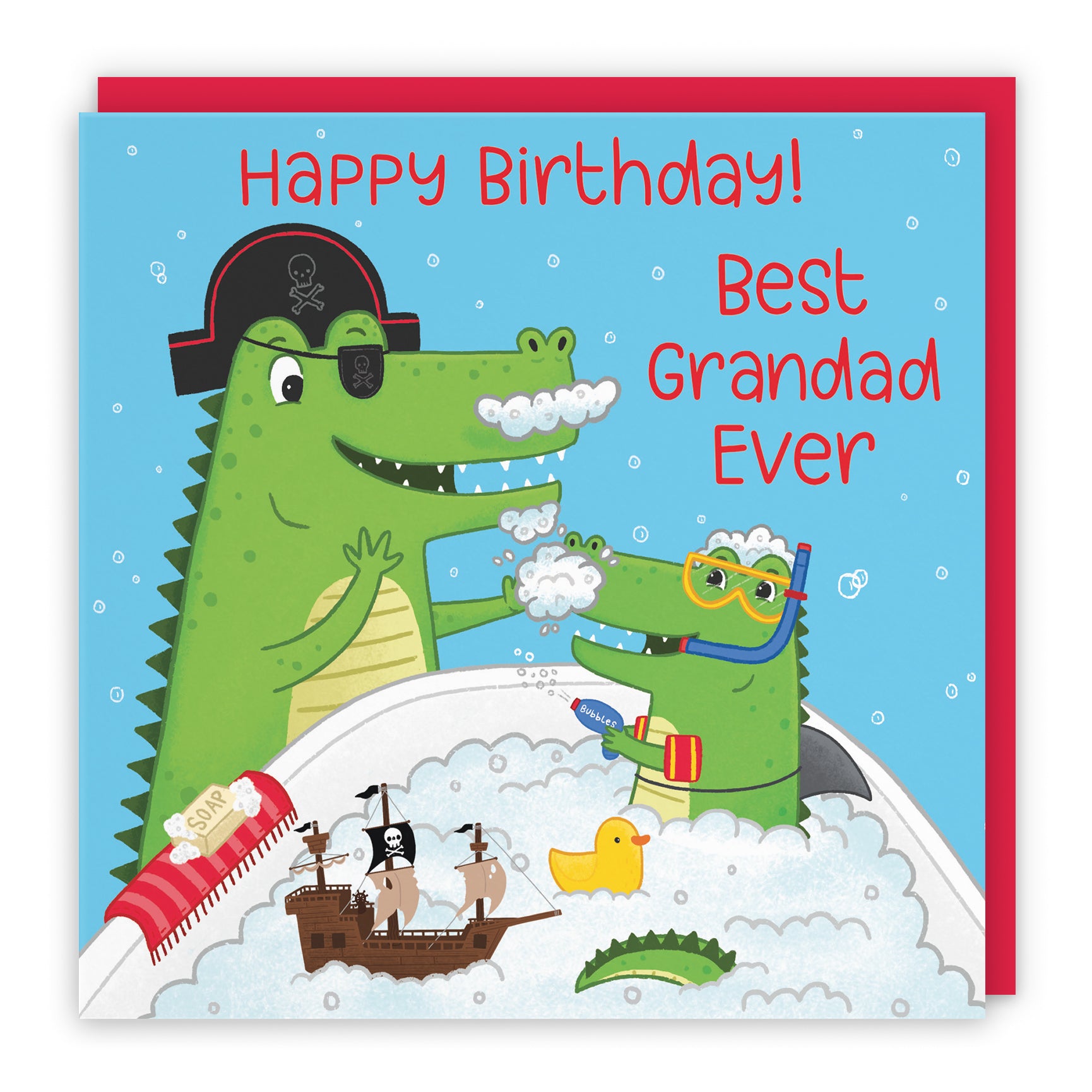 Crocodile Bath Time Birthday Card Imagination