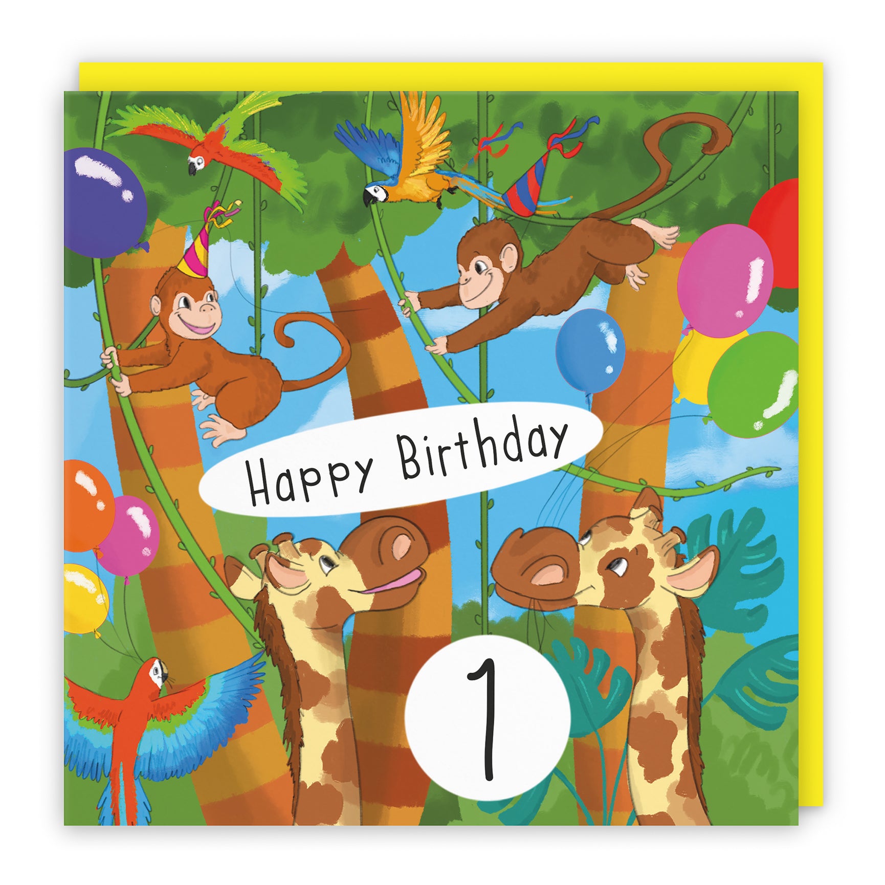 Monkey Birthday Card Jungle