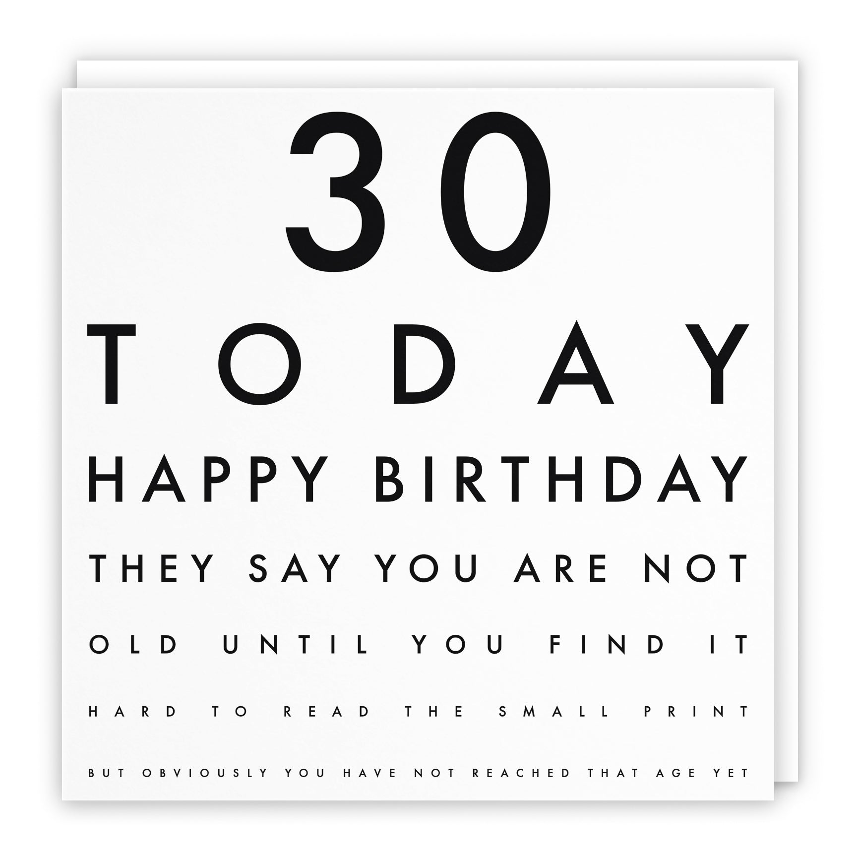 Funny Eye Test Birthday Card Letters
