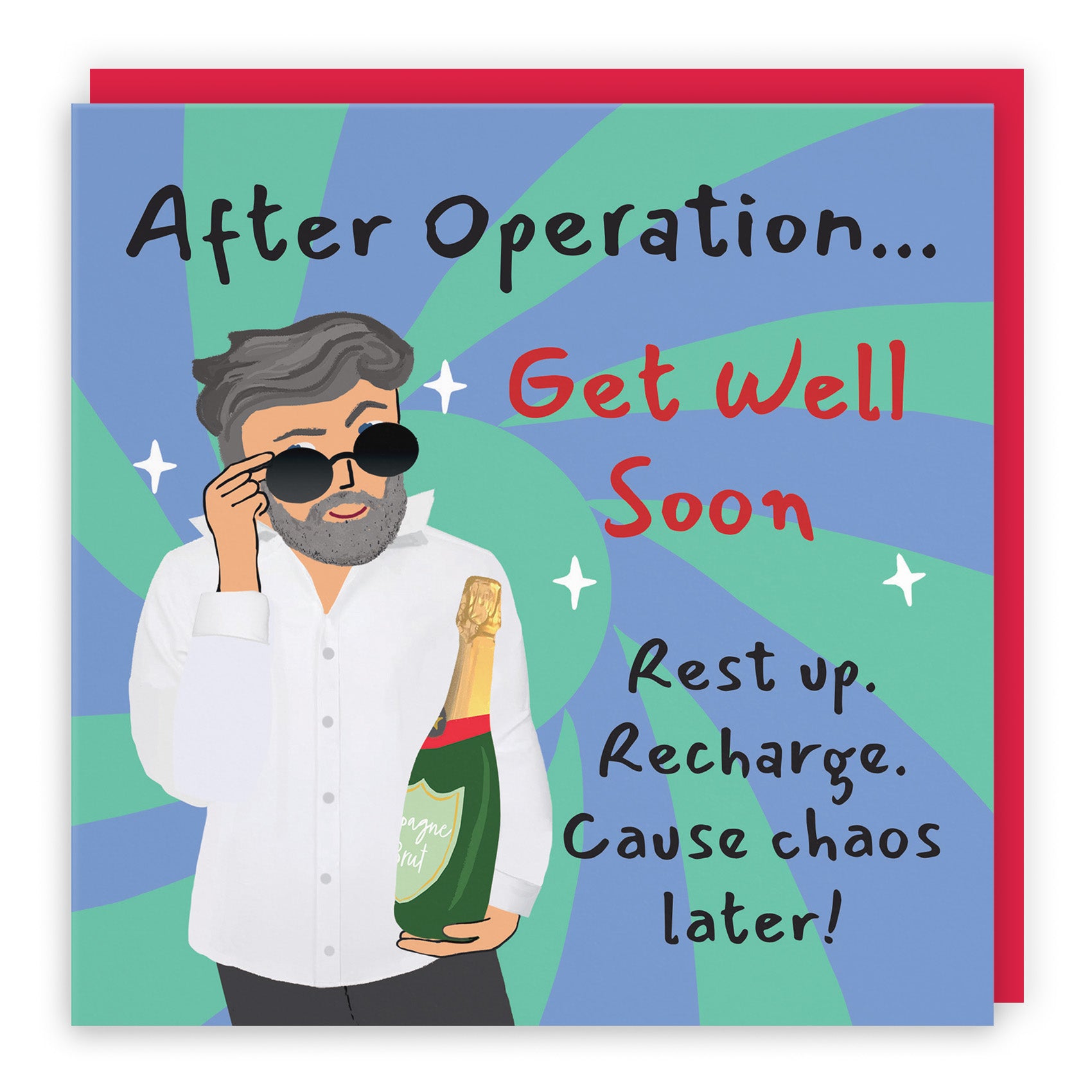 Male Cool Dude Get Well Card Laugh Out Loud