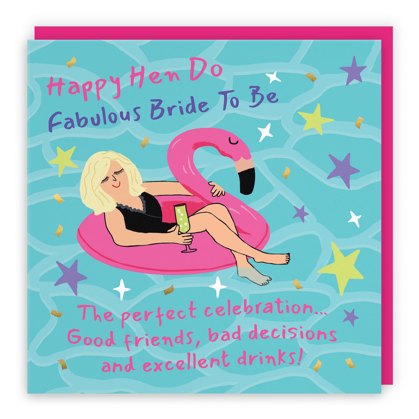 Flamingo Float Hen Party Card Laugh Out Loud