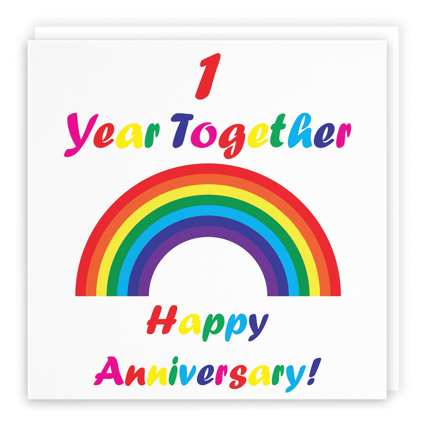 Anniversary Card Colourful Rainbow