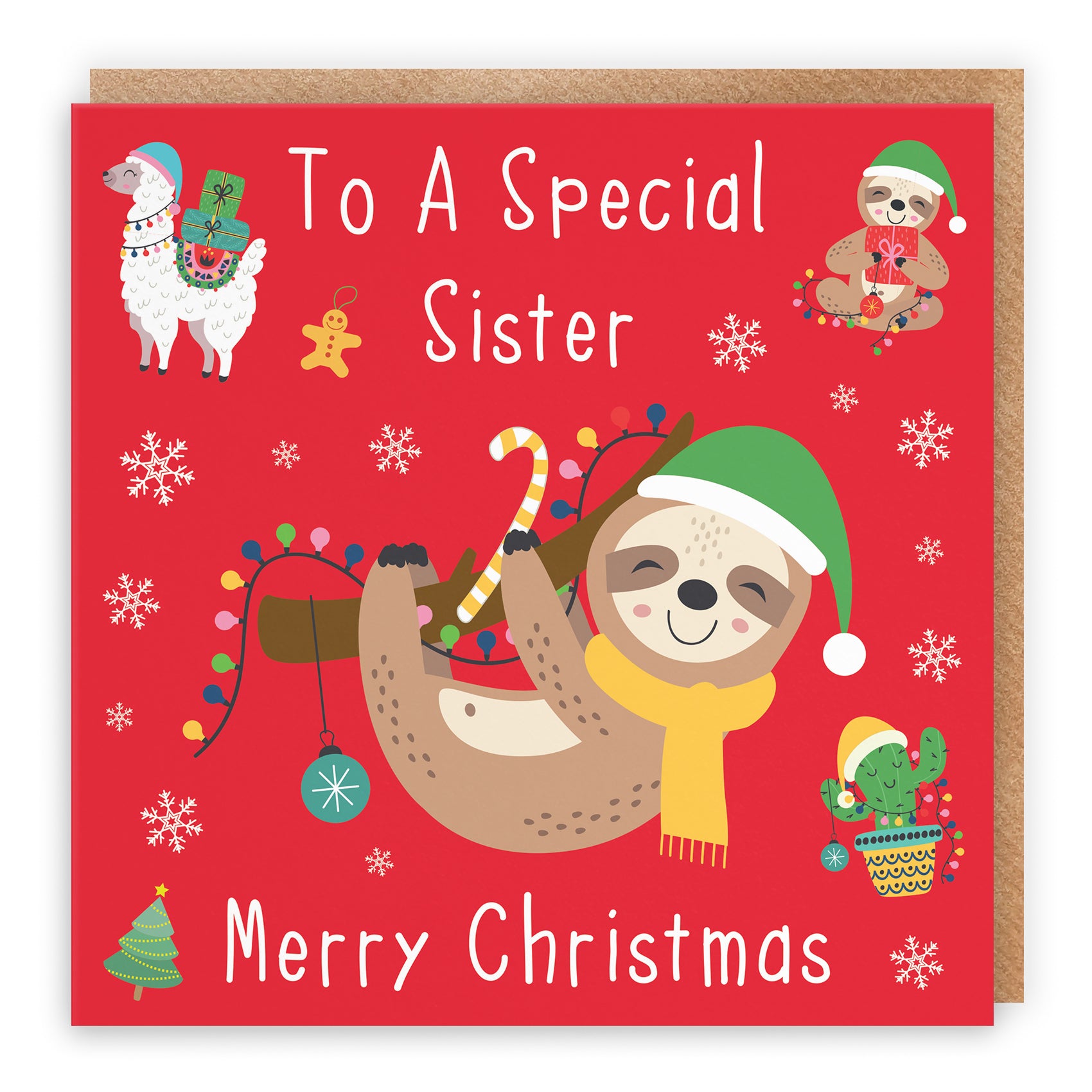 Christmas Card Sloth & Llama