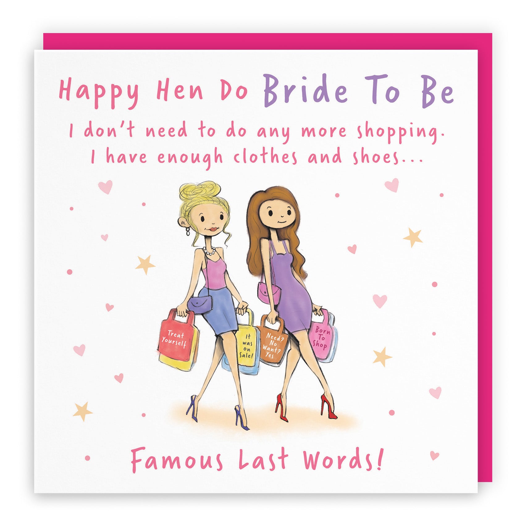 Shopping Hen Party Card Silly Squiggles