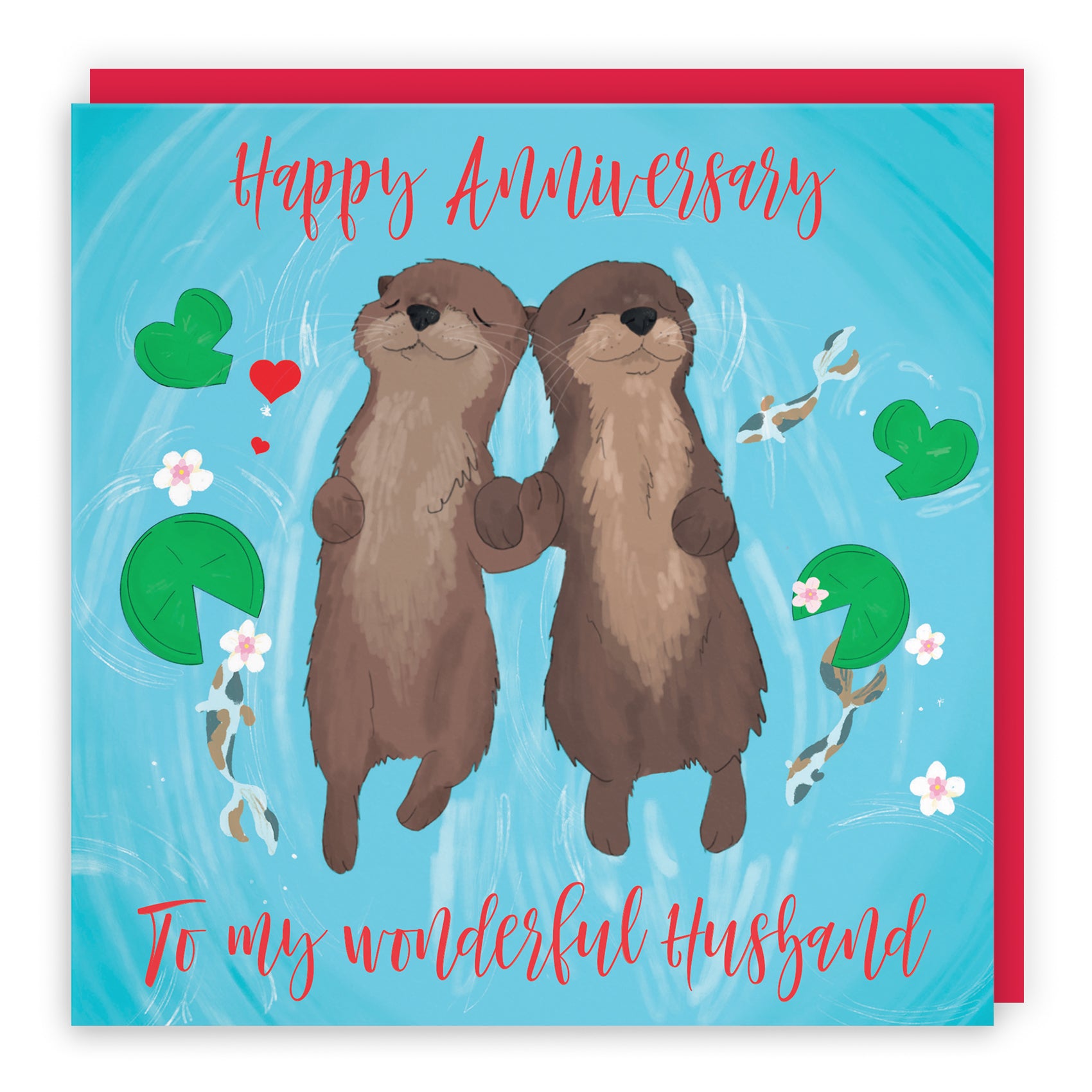 Otters Anniversary Card Cute Animals
