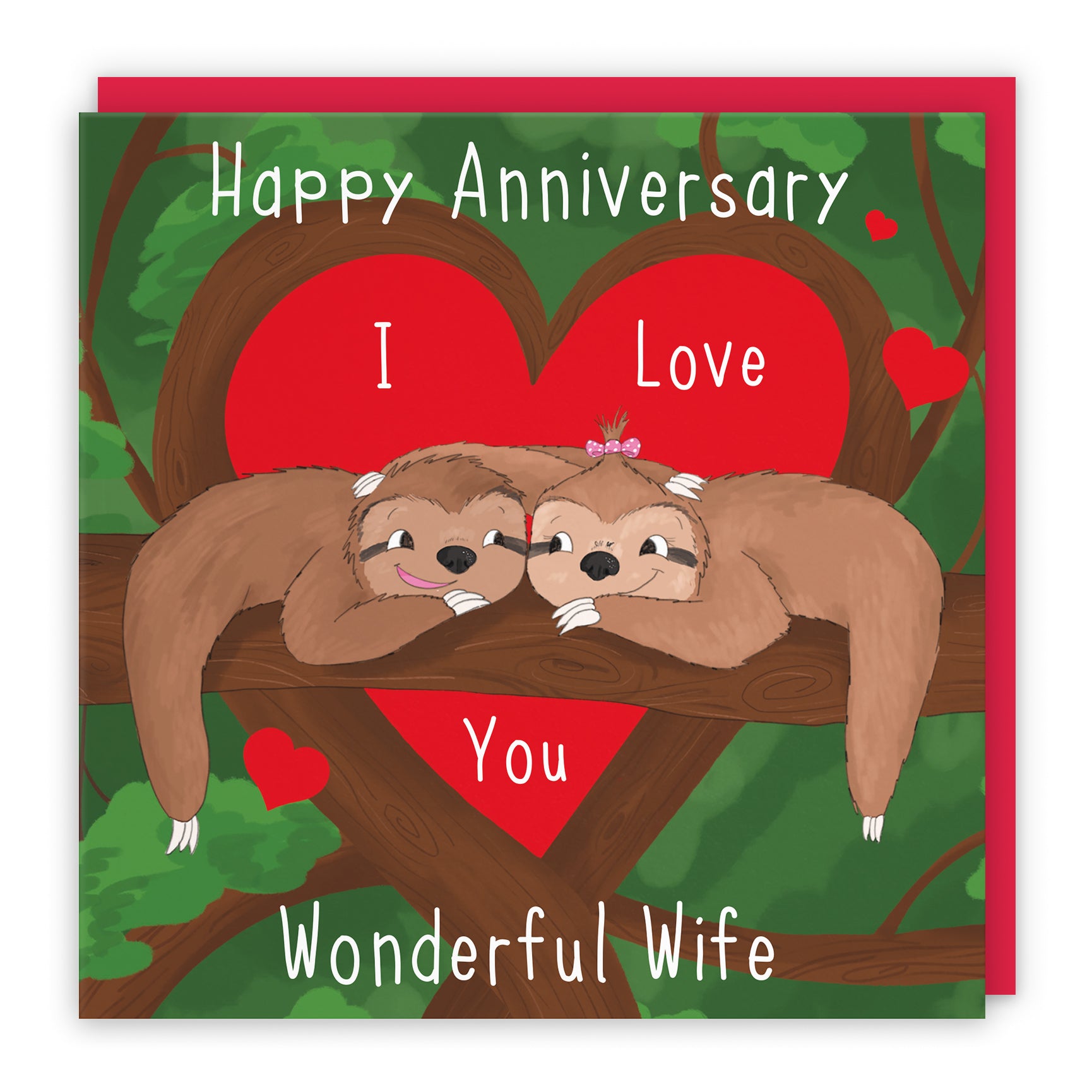 Sloths Anniversary Card Cute Animals