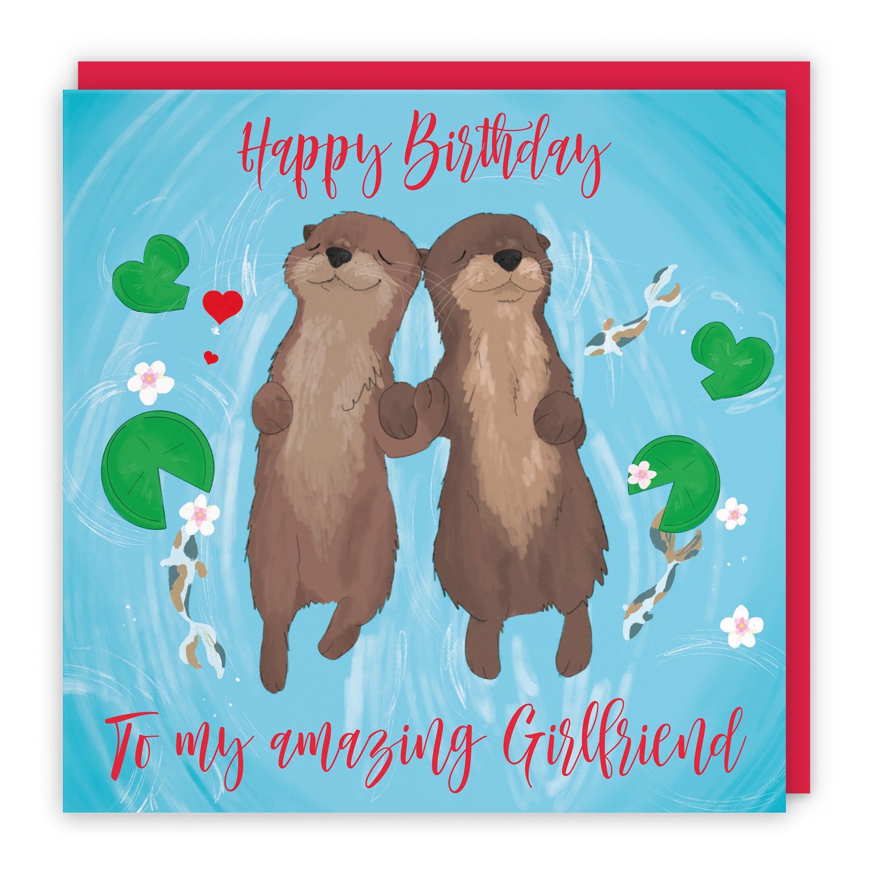 Otters Birthday Card Cute Animals