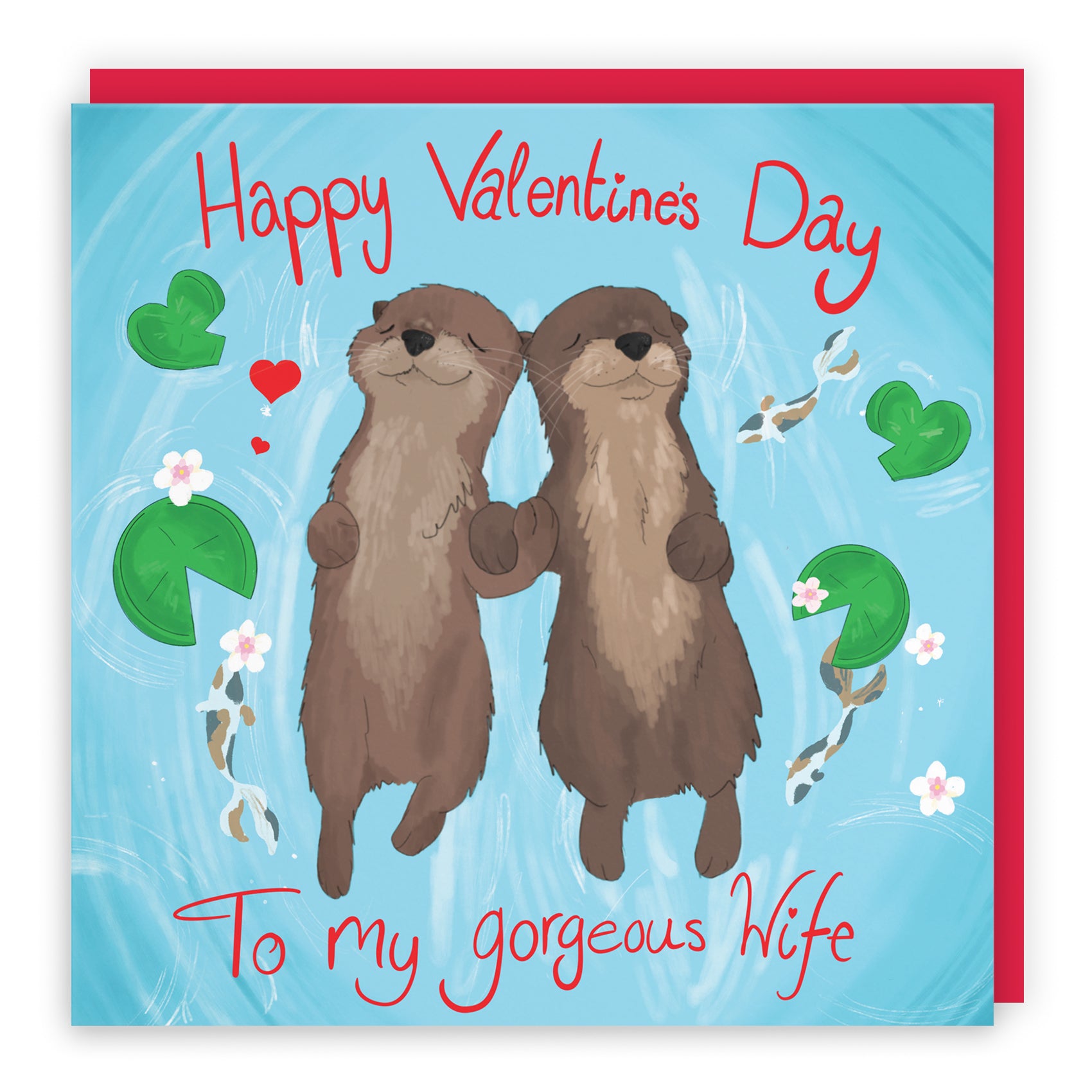Otters Valentine's Day Card Cute Animals