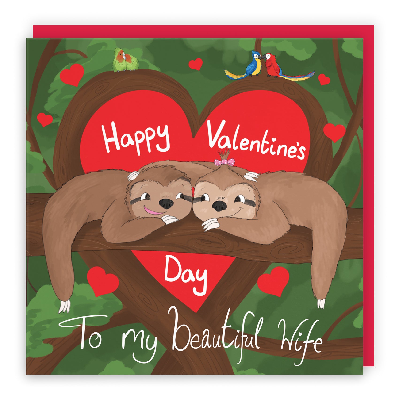 Sloths Valentine's Day Card Cute Animals
