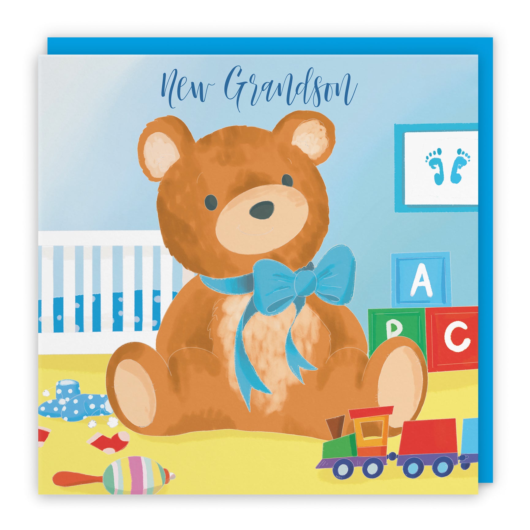 New Baby Teddy Bear Card Classic