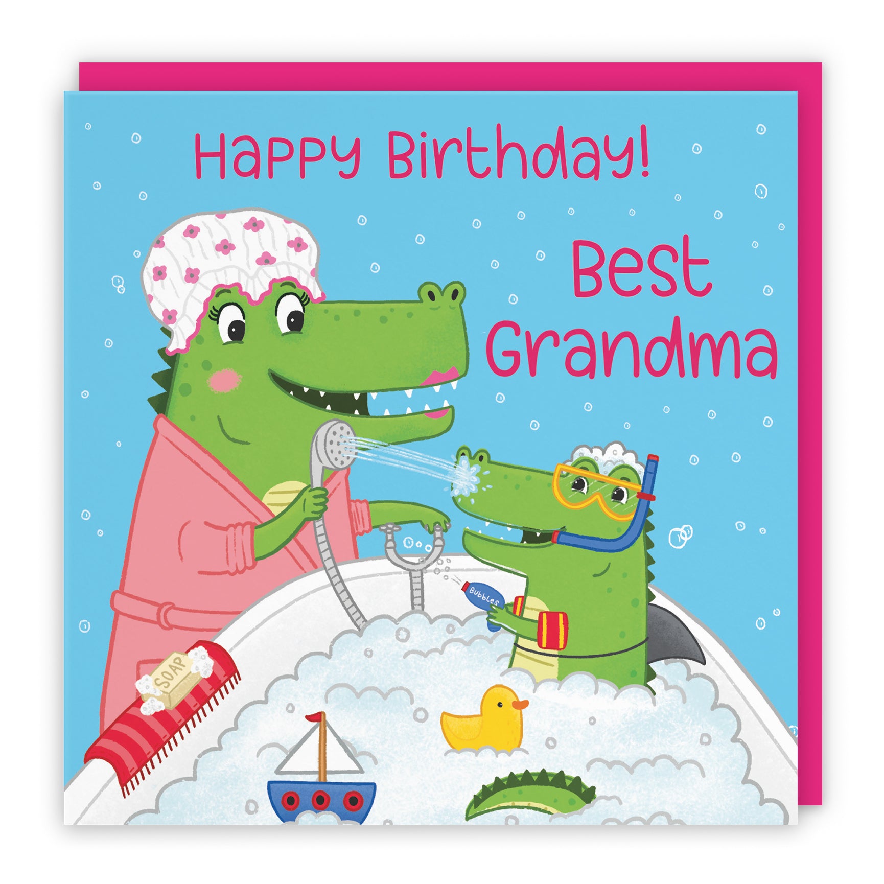 Crocodile Bath Time Birthday Card Imagination