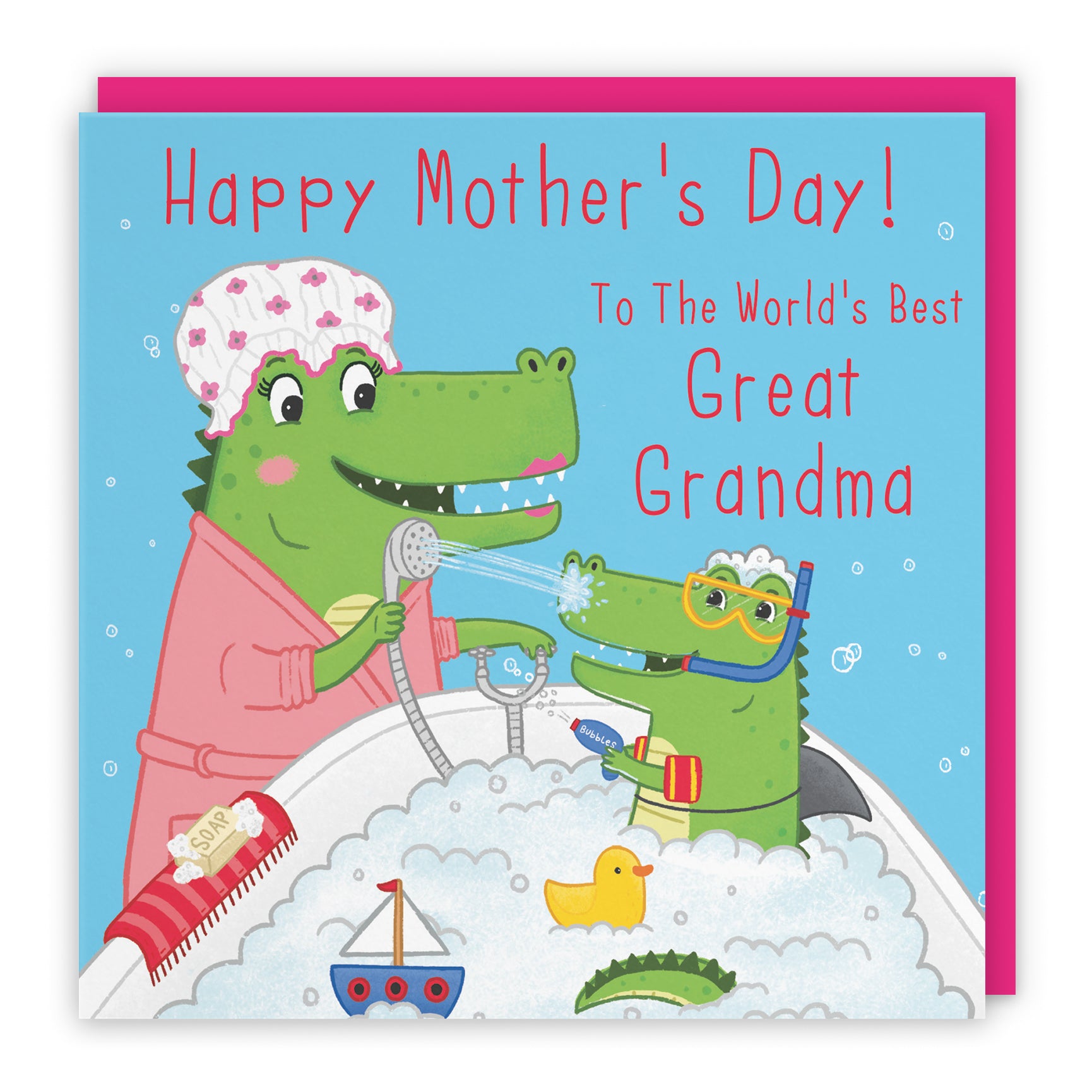 Crocodile Bath Time Mother's Day Card Imagination
