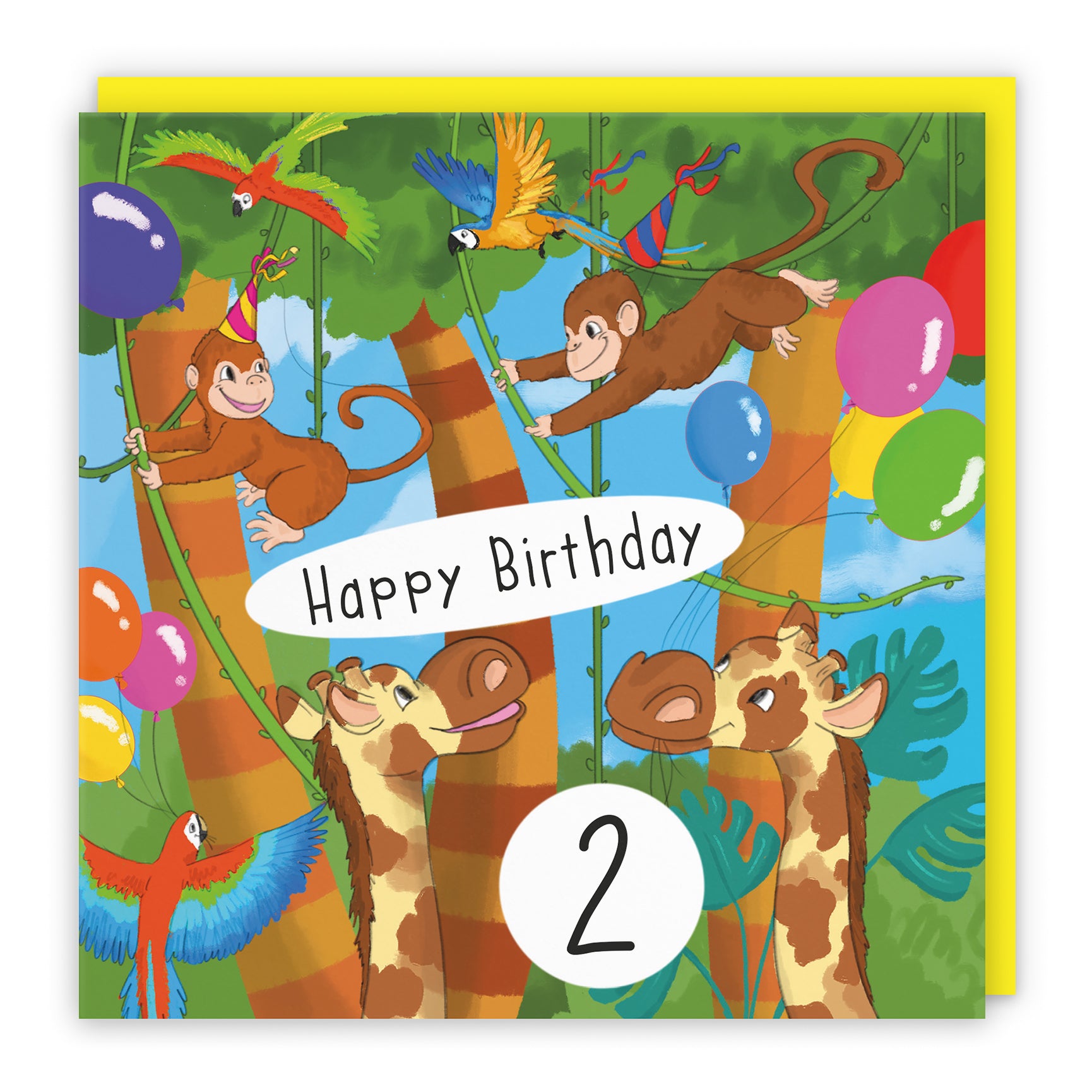 Monkey Birthday Card Jungle