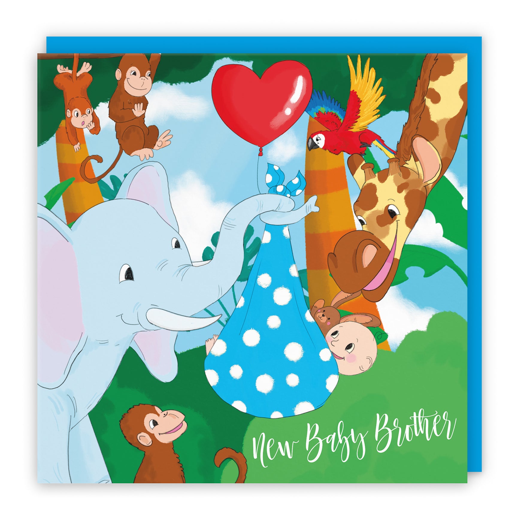 New Baby Card Cute Elephant Jungle
