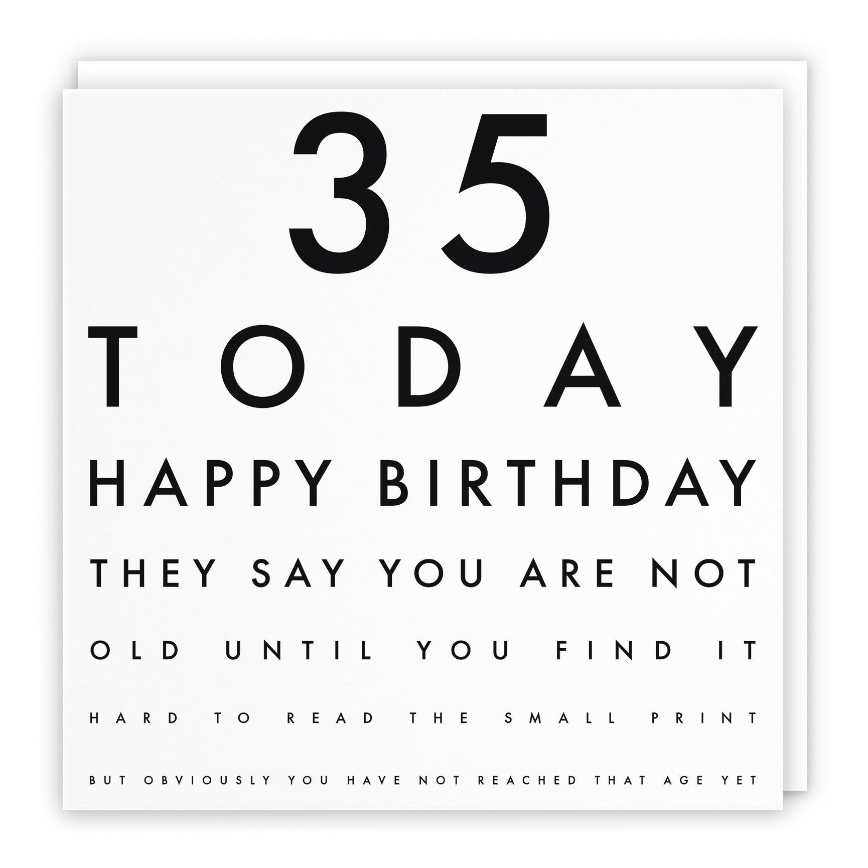 Funny Eye Test Birthday Card Letters