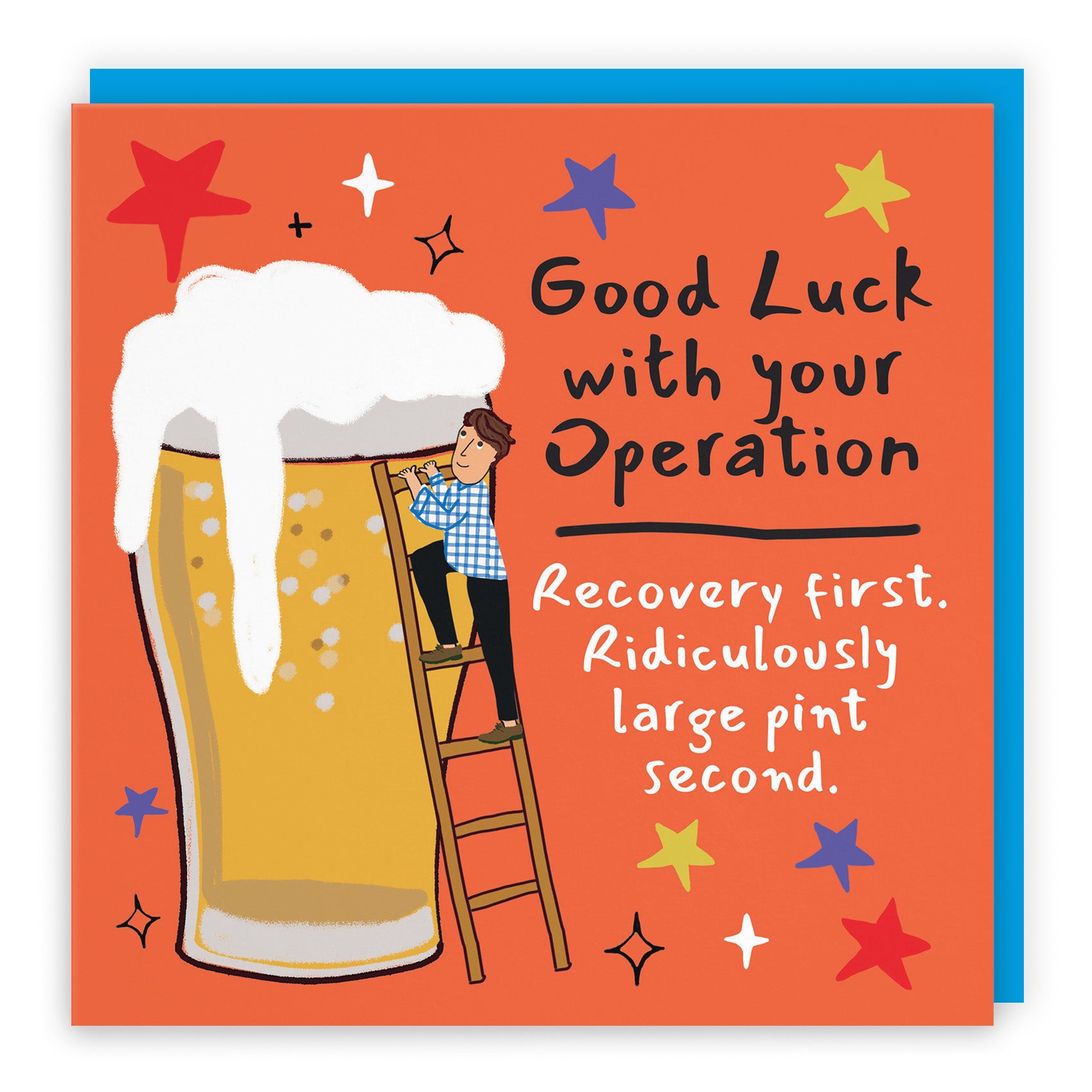 Male Big Beer Good Luck Card Laugh Out Loud