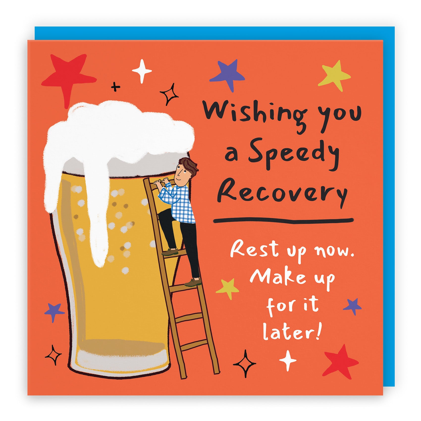 Male Big Beer Get Well Card Laugh Out Loud