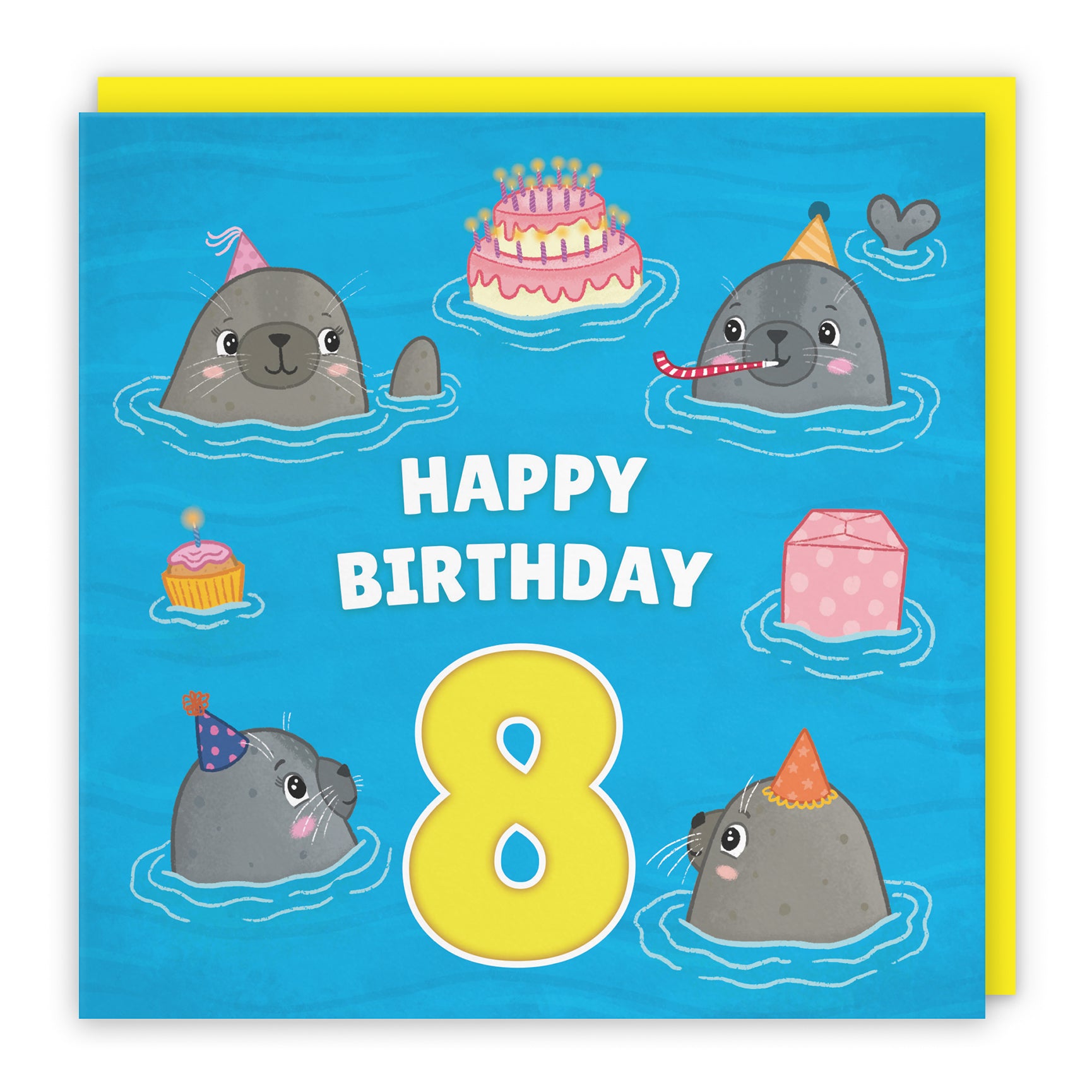 Cute Seals Birthday Card Ocean