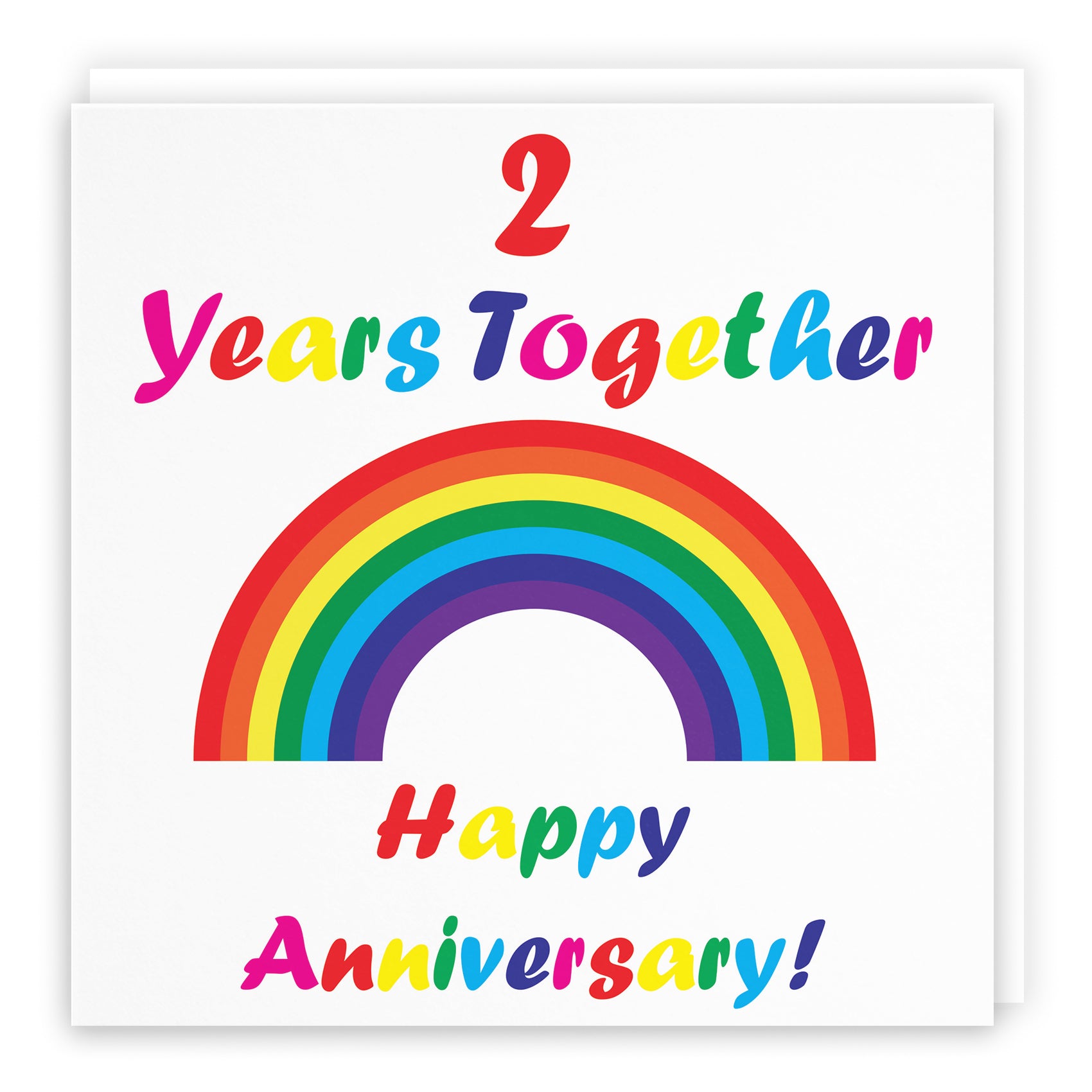 Anniversary Card Colourful Rainbow