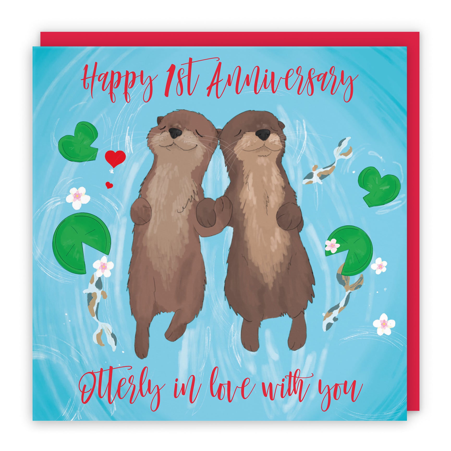 Otters Anniversary Card Cute Animals