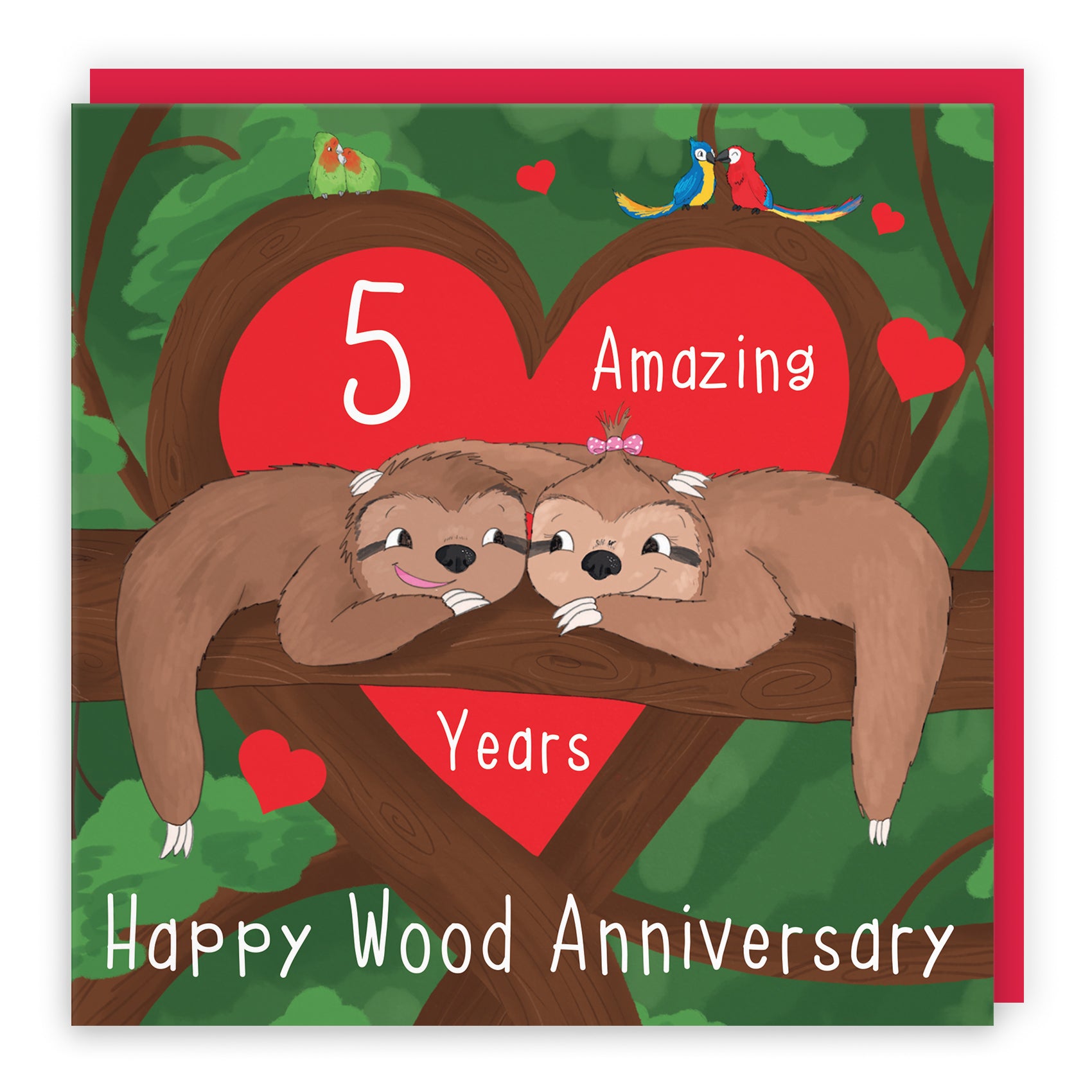 Sloths Anniversary Card Cute Animals