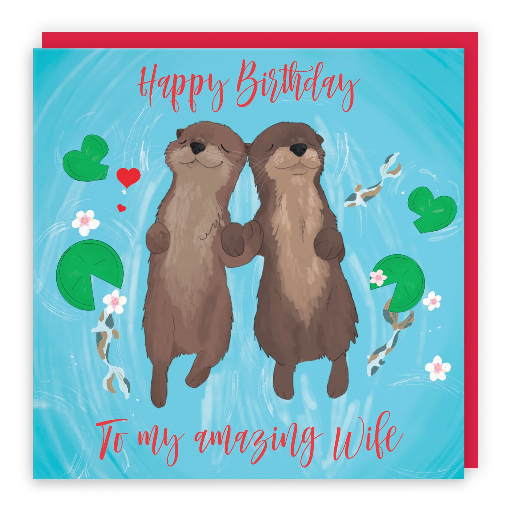 Otters Birthday Card Cute Animals
