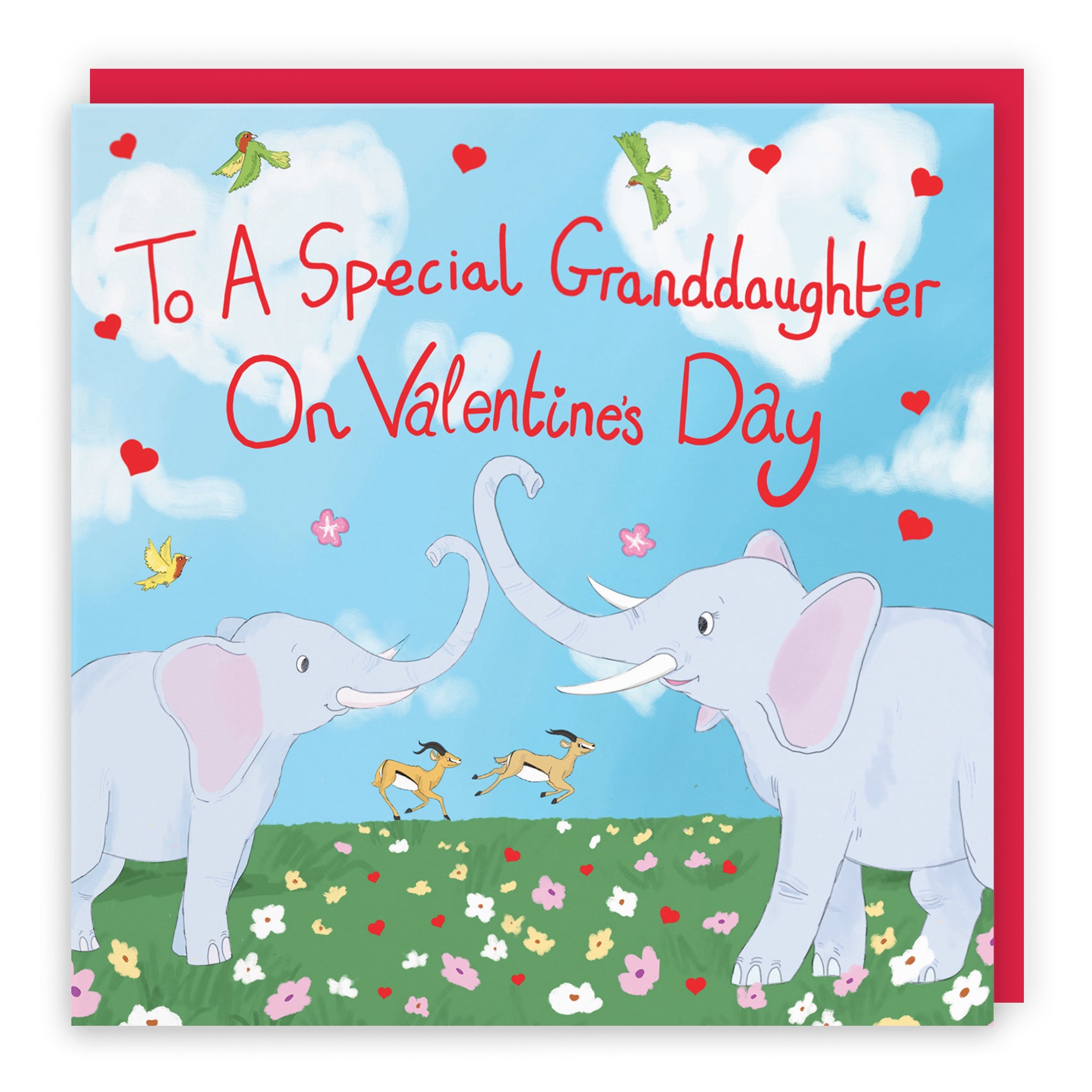 Elephants Valentine's Day Card Cute Animals