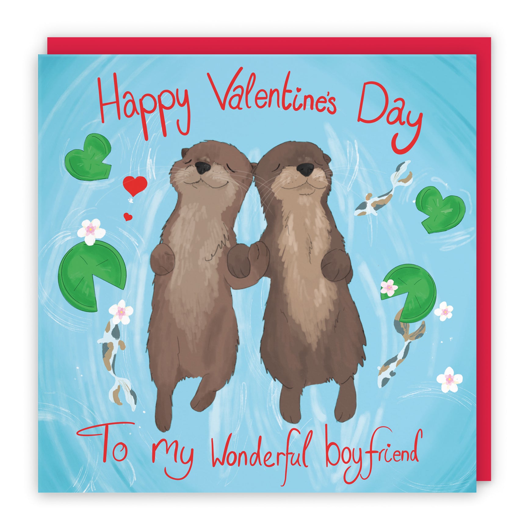 Otters Valentine's Day Card Cute Animals