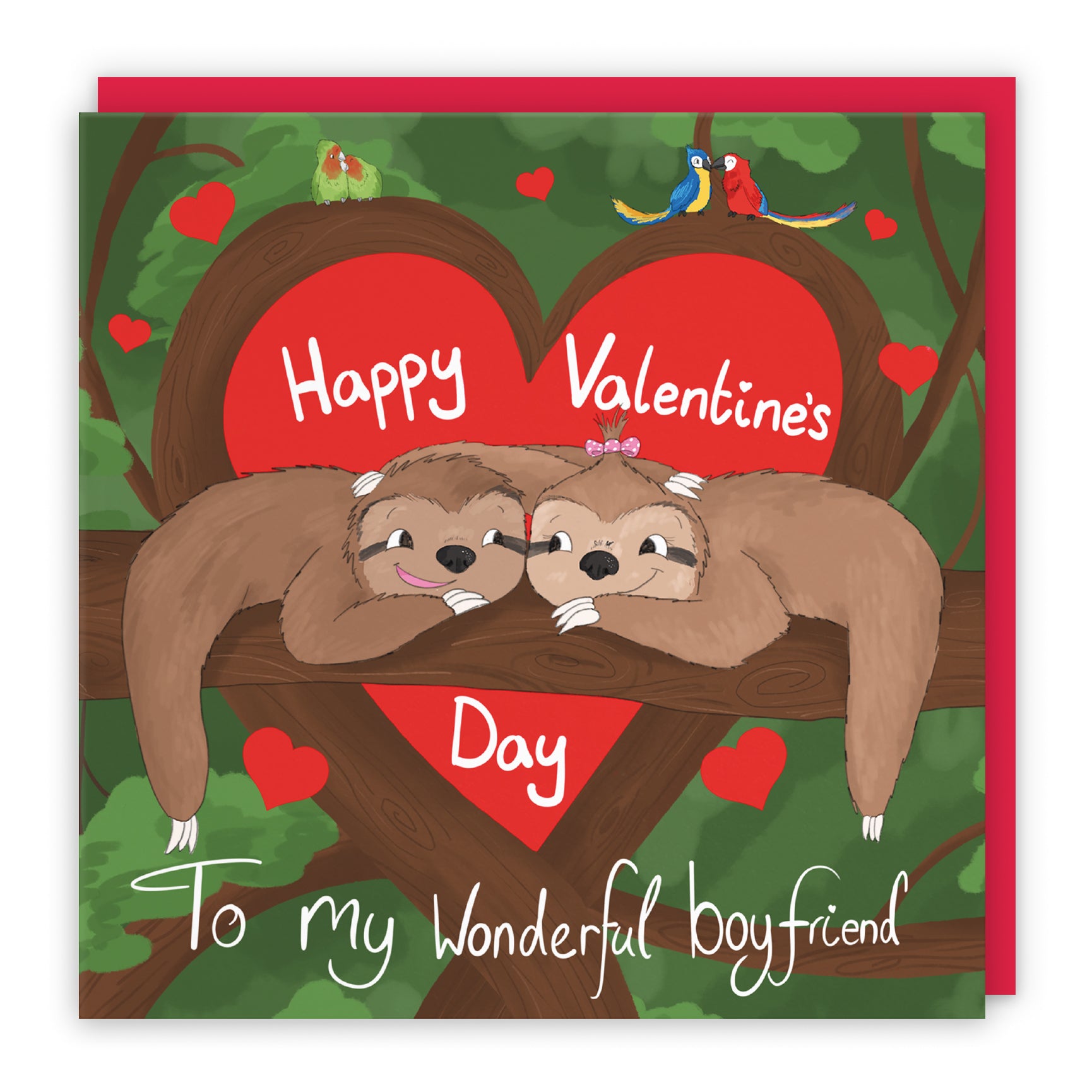 Sloths Valentine's Day Card Cute Animals