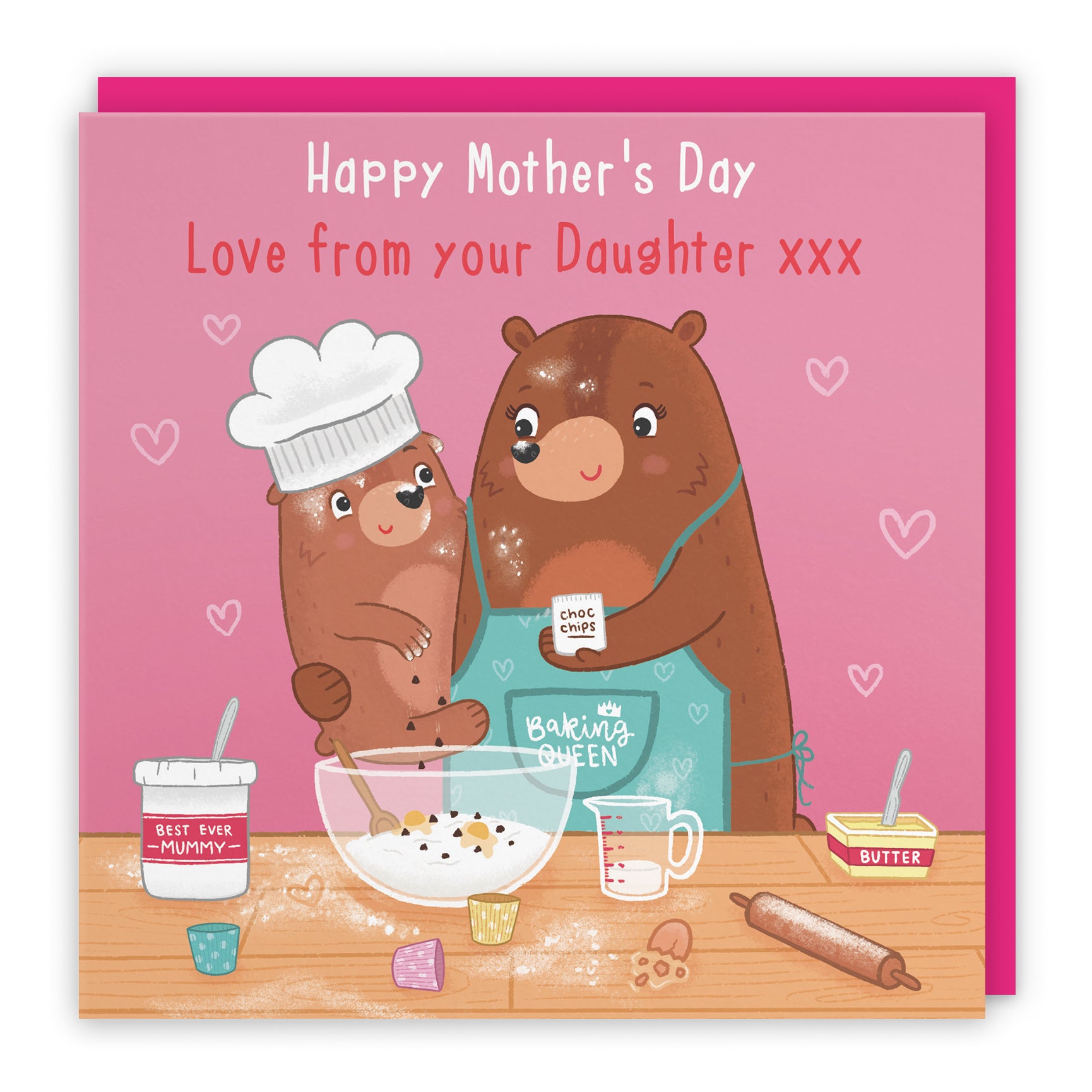 Baking Mother's Day Card Cute Bears