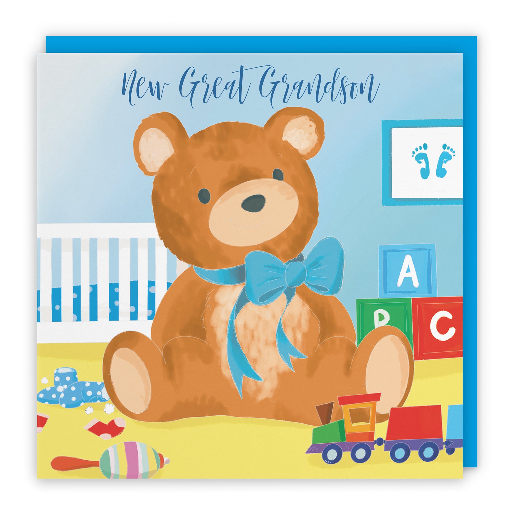 New Baby Teddy Bear Card Classic